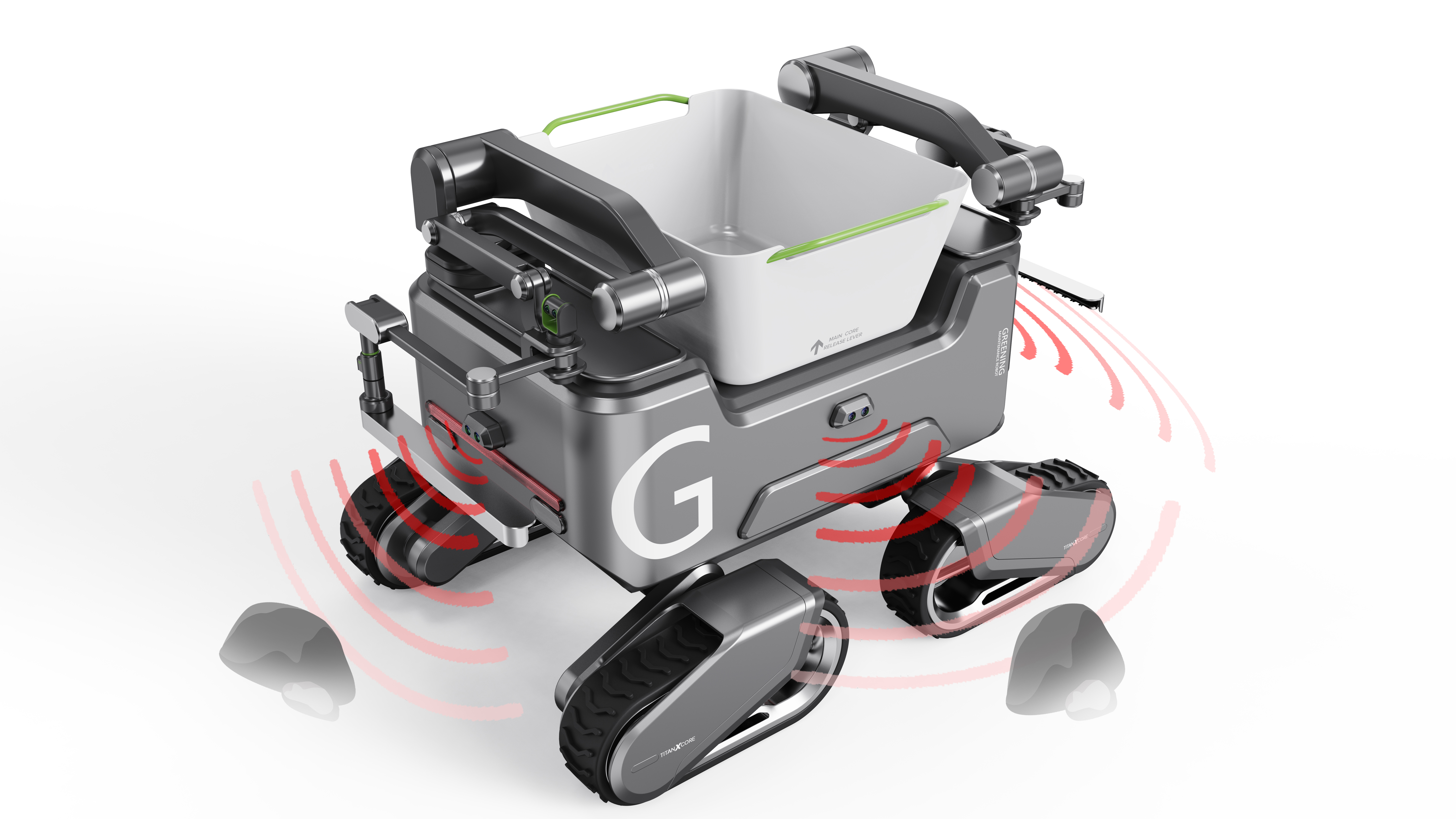 unmanned vehicle, big data, mechanical tools, minimalist, geometric metal，