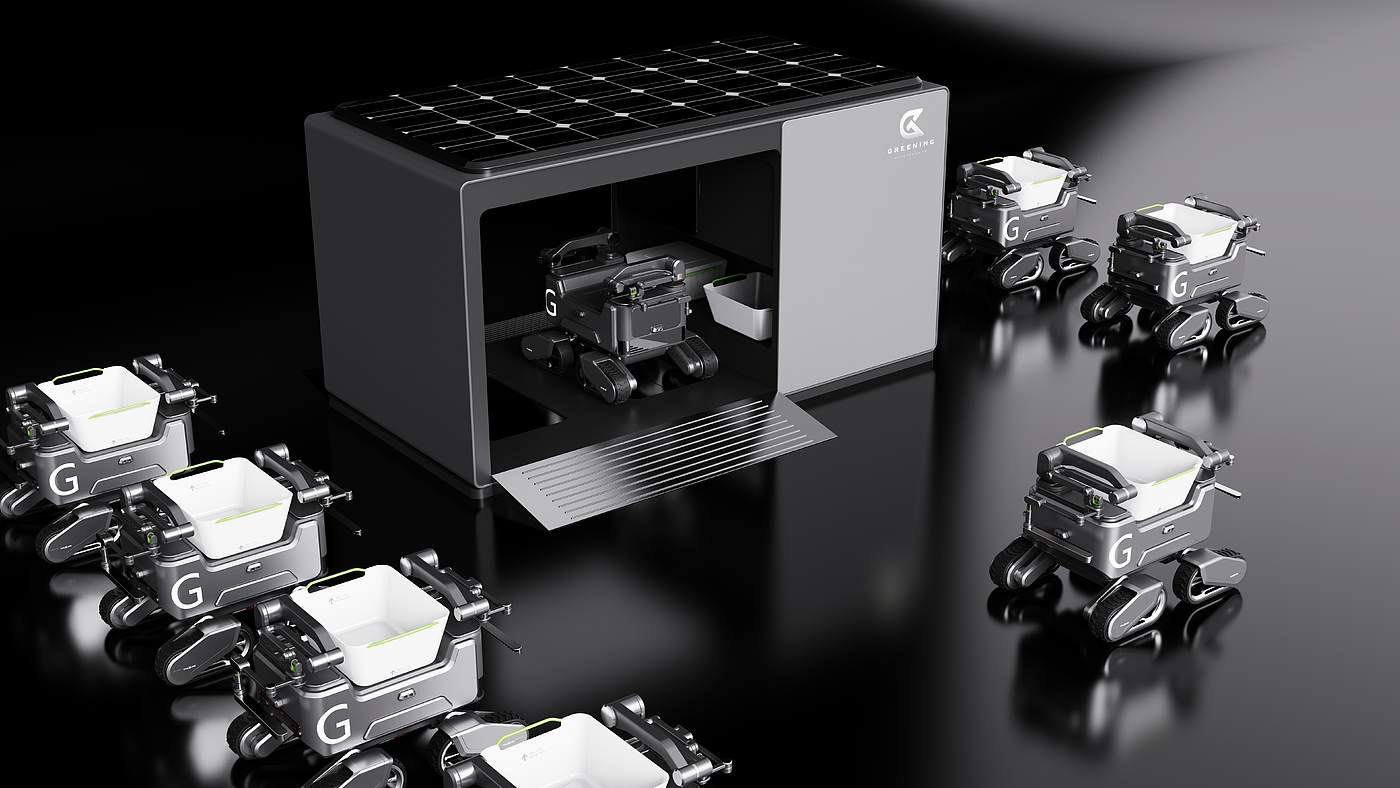 unmanned vehicle, big data, mechanical tools, minimalist, geometric metal，