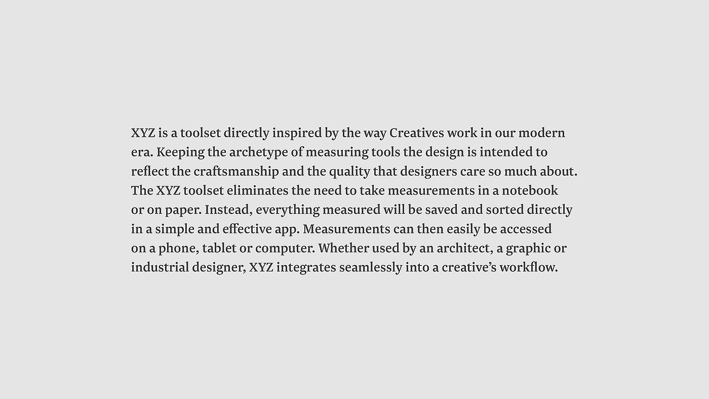 xyz，product design，measure，