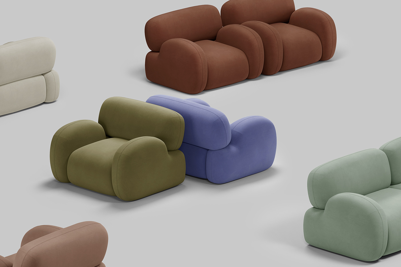 sofa，fold，Serene，comfortable，Minimalism，