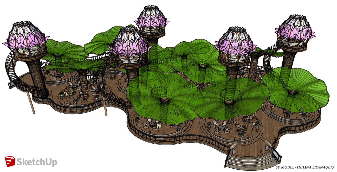 restaurant，bar，Lotus，modern architecture，modularization，