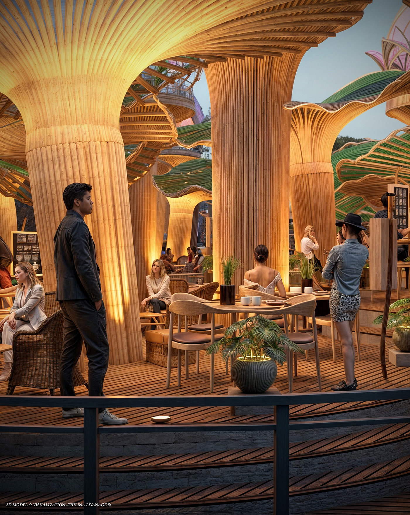 restaurant，bar，Lotus，modern architecture，modularization，