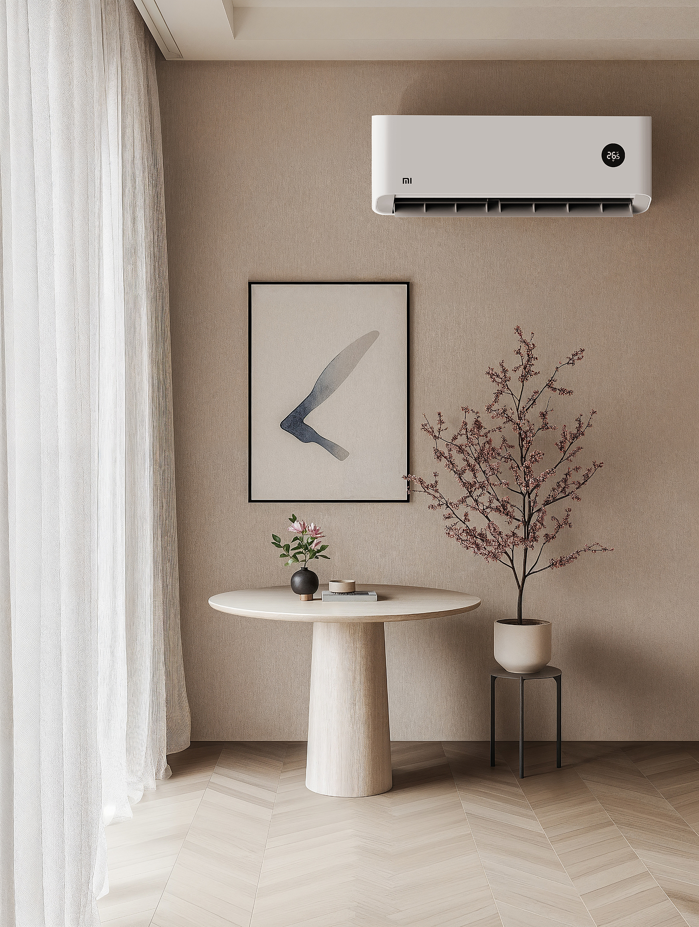 Product photography，AI Product Photography，ai，E-commerce diagram，Scene map，Rendering，Millet air conditioner，air conditioner，