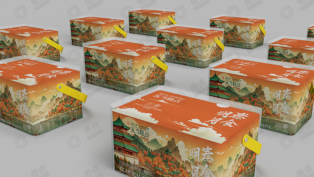 packing design，Guochuang Joint Name，Mid-Autumn Cake，Mid autumn festival gifts，Gift design，