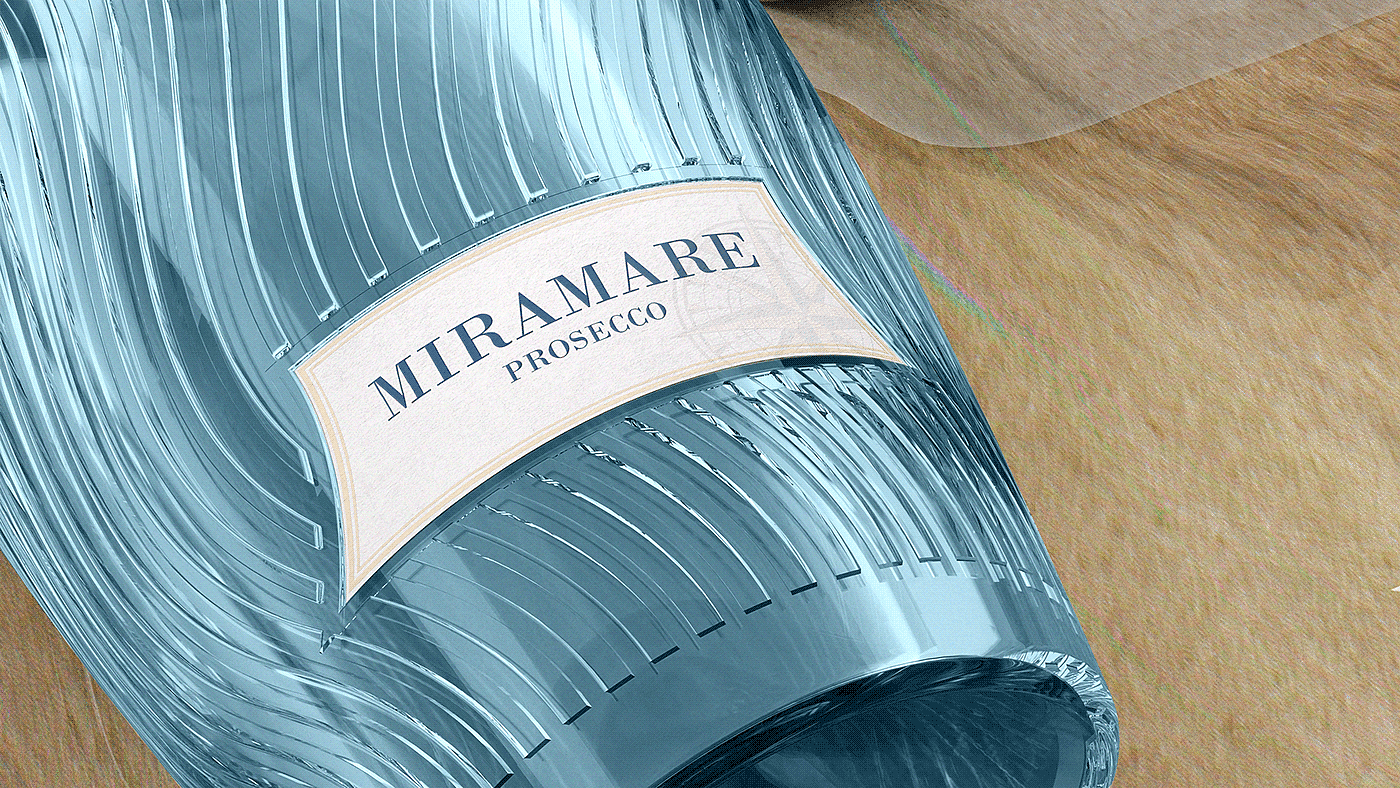 Miramare Prosecco，conceptual design，bottle，packing，color，