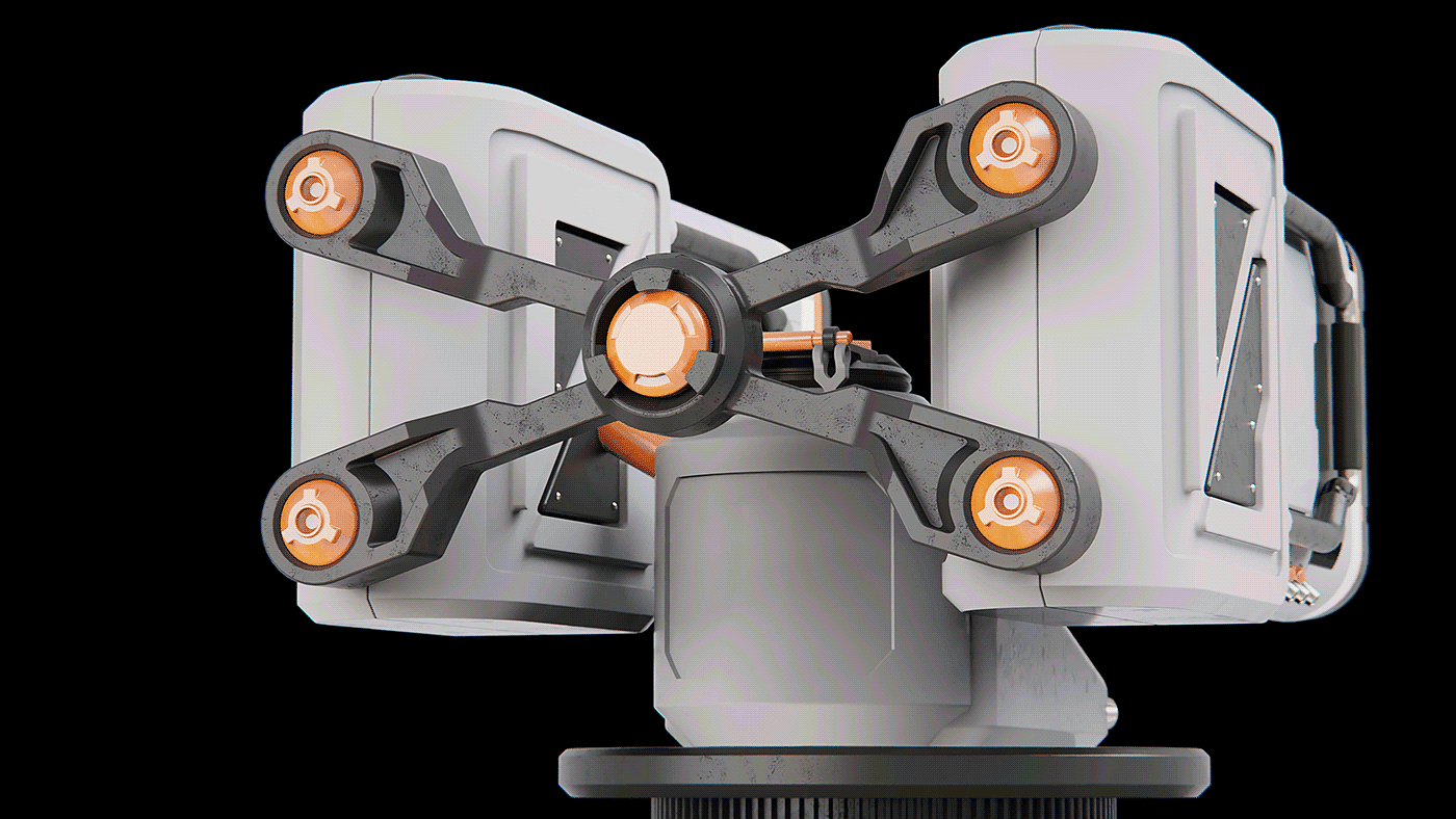 Defense Turret，industrial design，3D modeling，