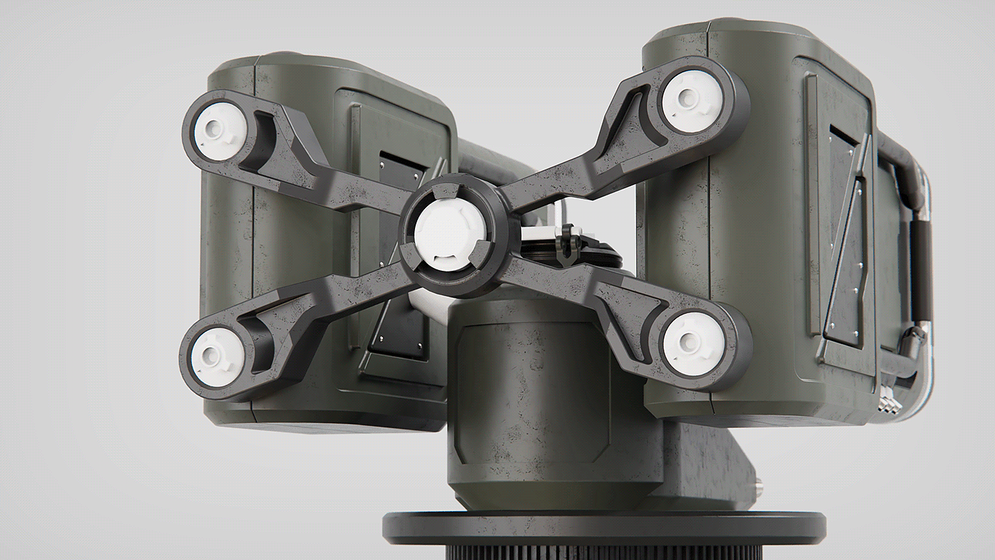 Defense Turret，industrial design，3D modeling，