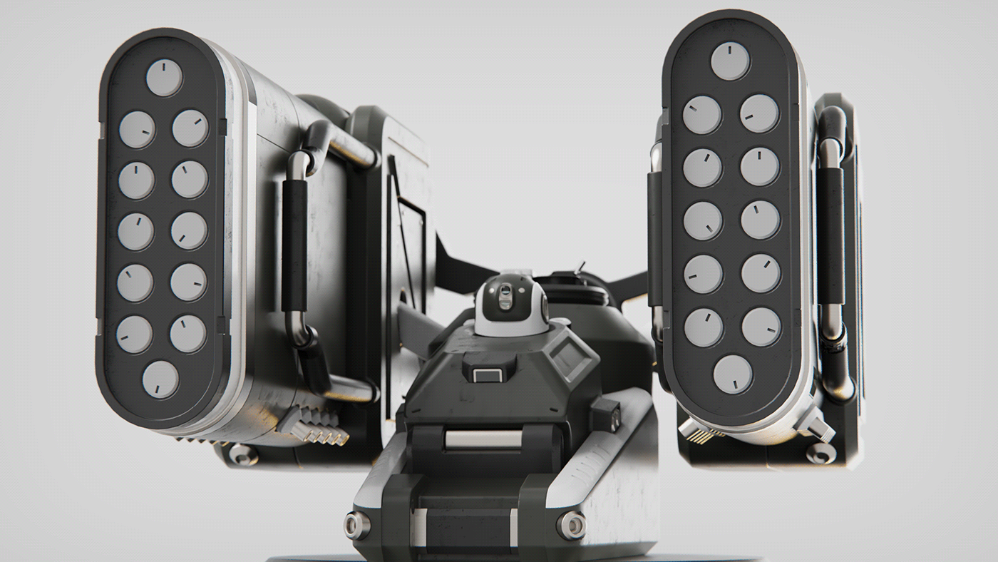 Defense Turret，industrial design，3D modeling，
