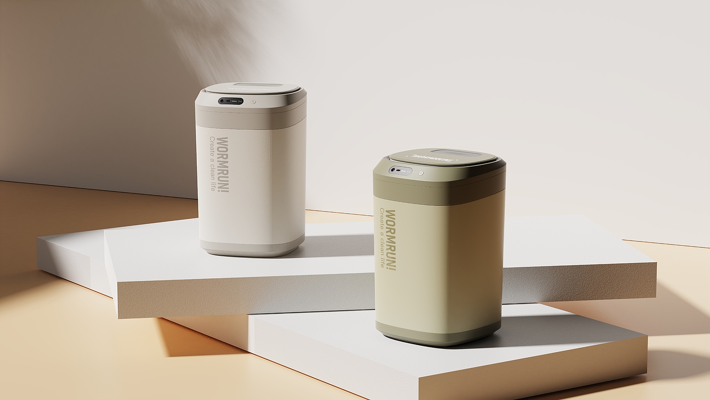 trash can，intelligence，Insect repellent，product design，keyshot，Render，A touch，yifeeling，