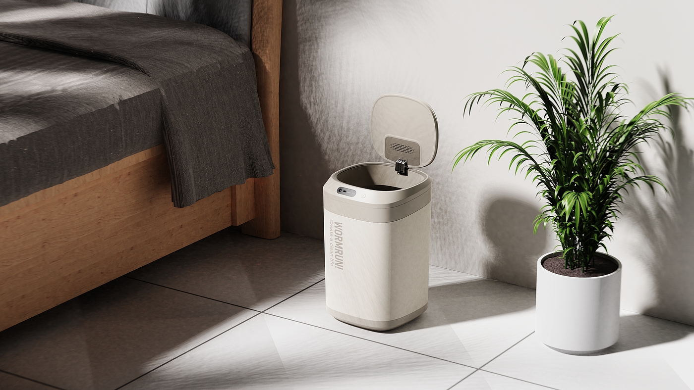 trash can，intelligence，Insect repellent，product design，keyshot，Render，A touch，yifeeling，