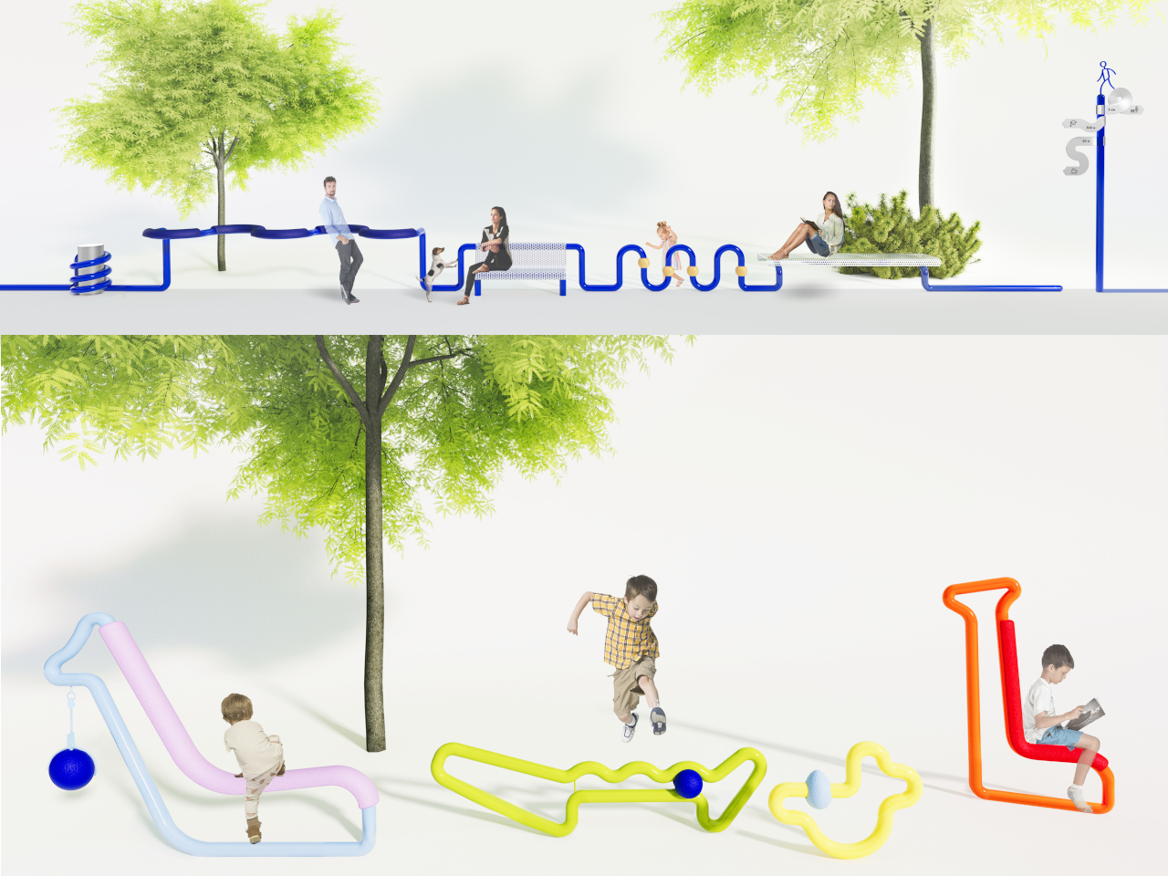 Outdoor furniture，originality，communal facilities，THREADS，