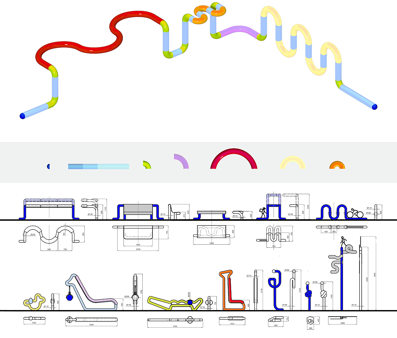 Outdoor furniture，originality，communal facilities，THREADS，