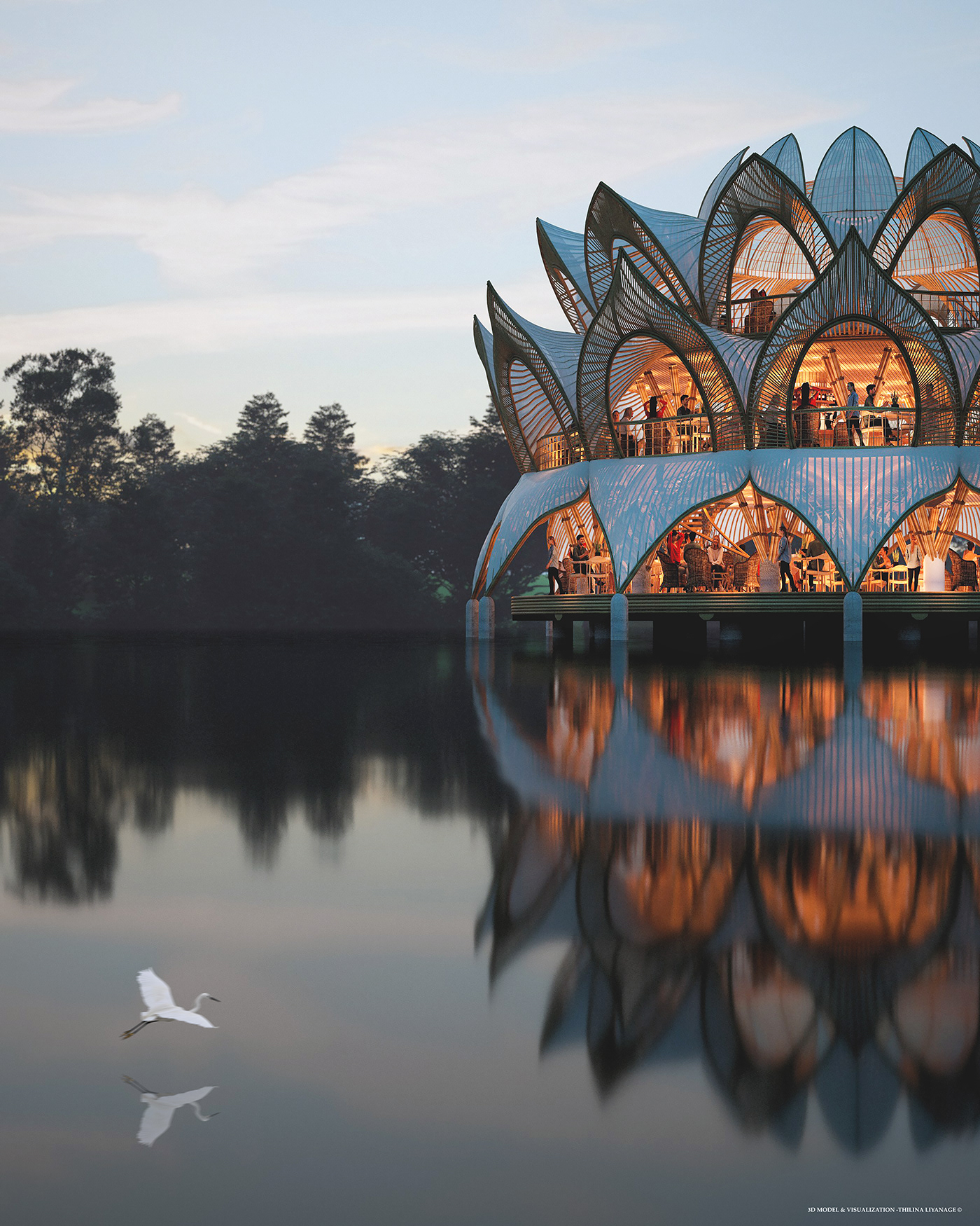 Nelumbo，Floating Restaurant，Architecture，