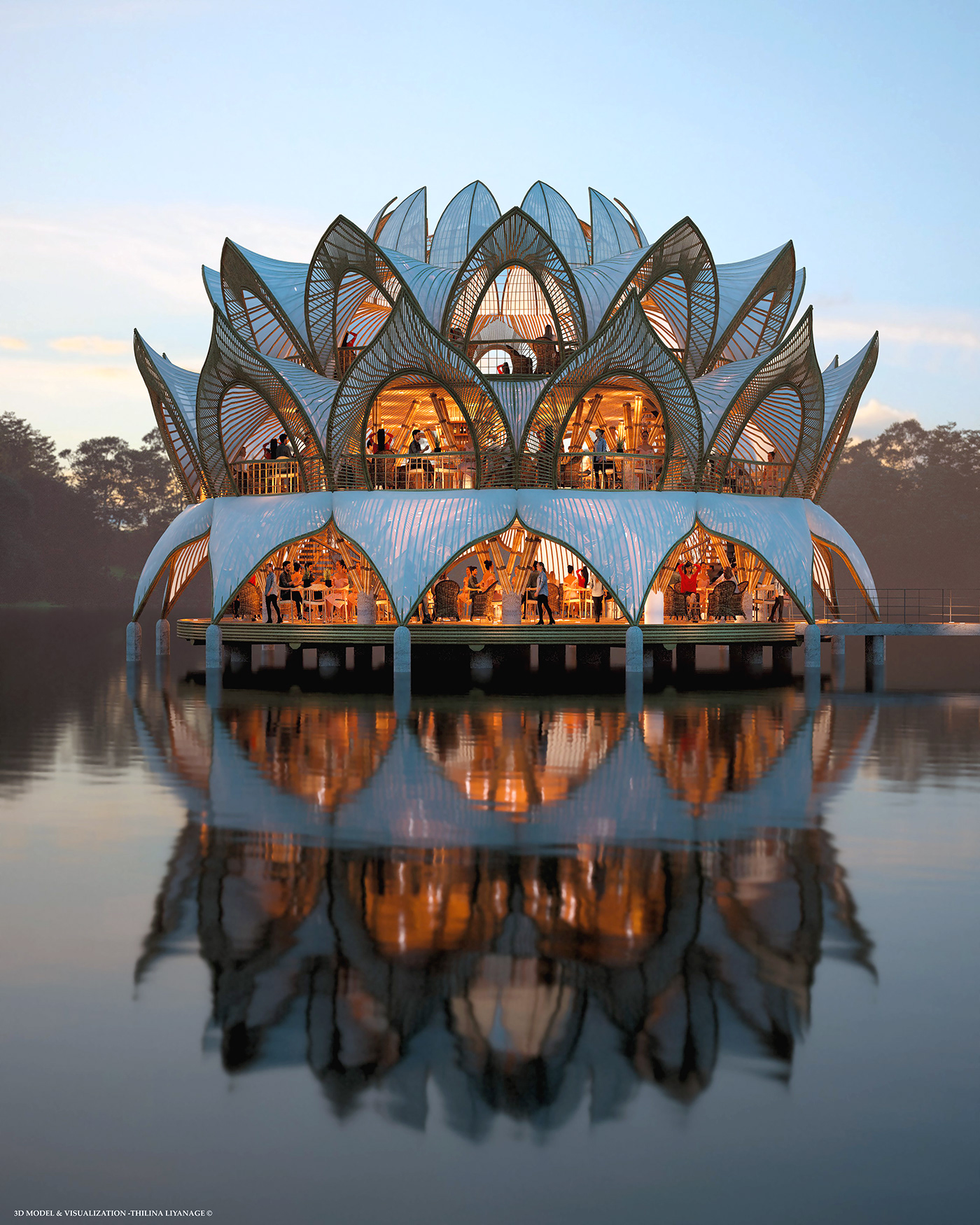 Nelumbo，Floating Restaurant，Architecture，