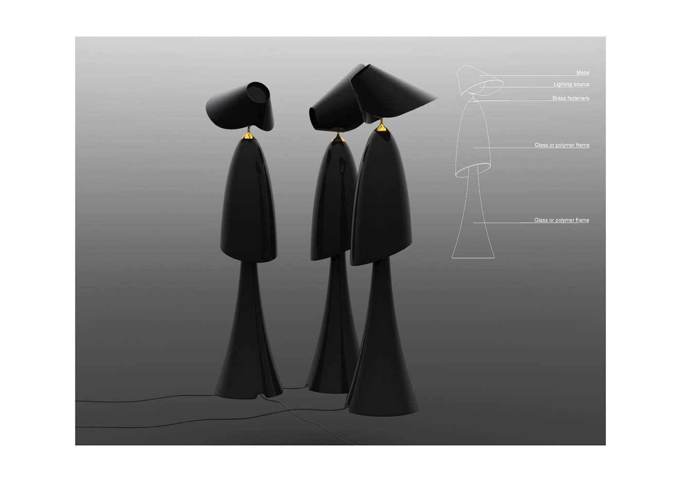 Ancilla，Floor lamp，personification，