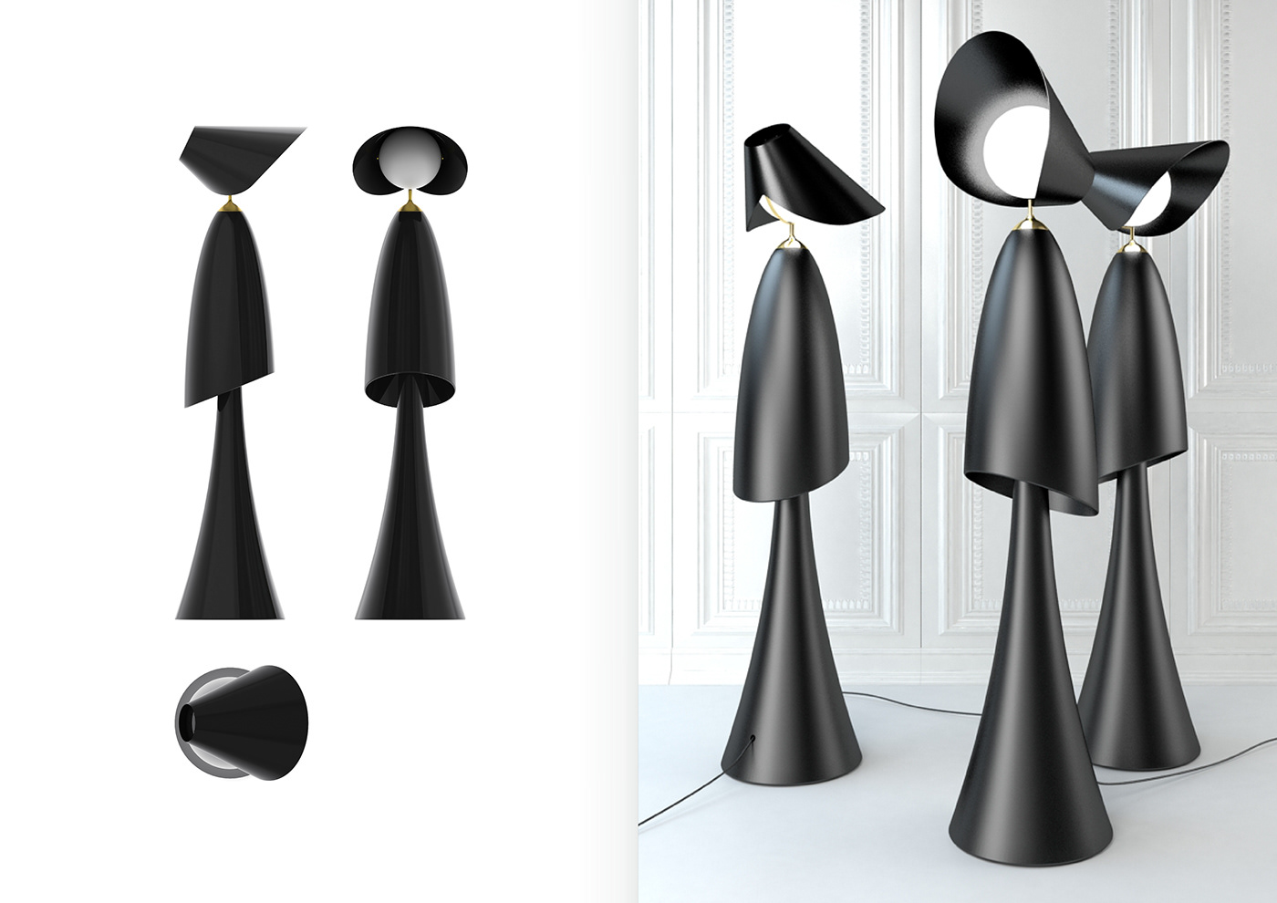 Ancilla，Floor lamp，personification，