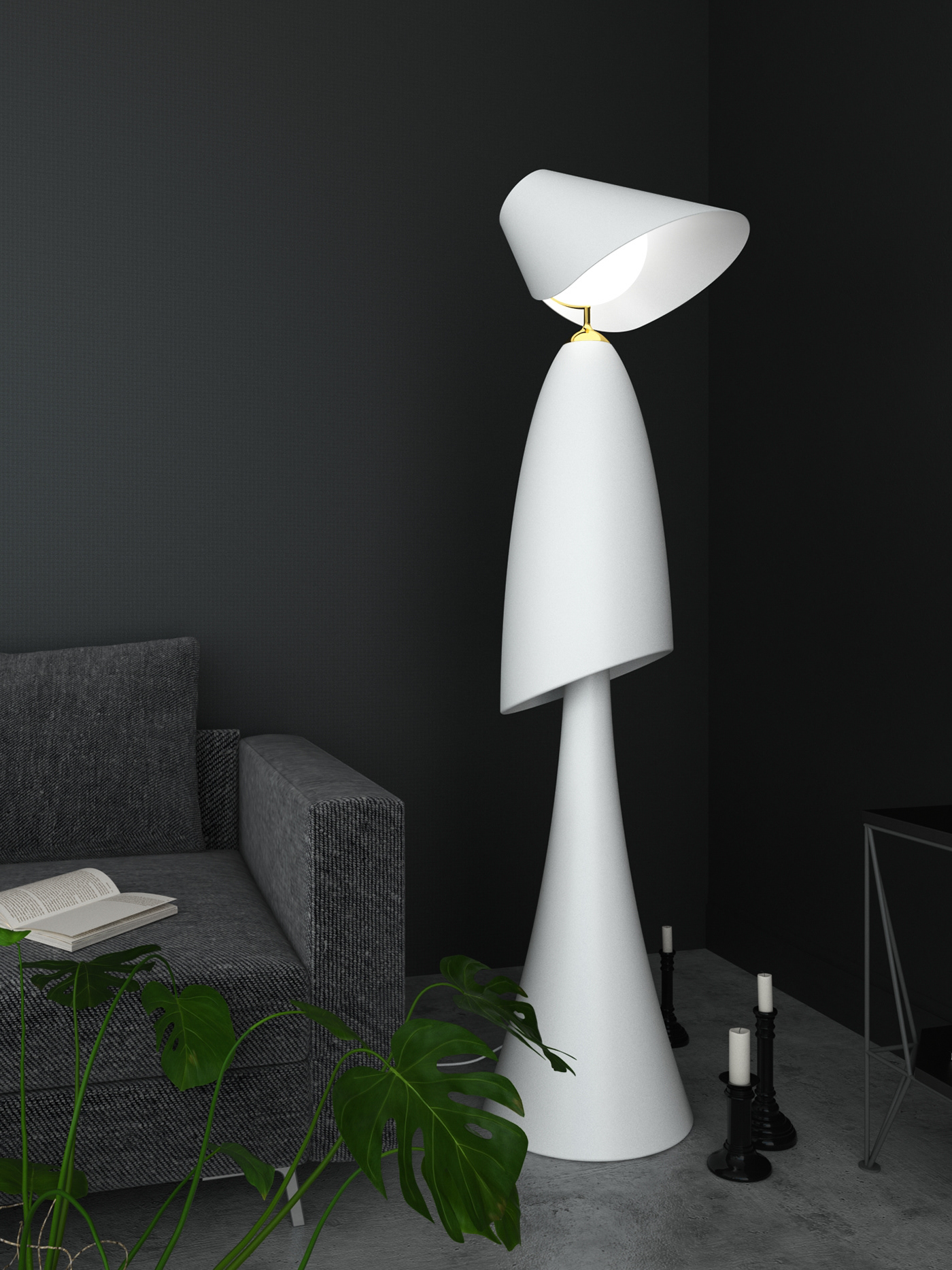 Ancilla，Floor lamp，personification，