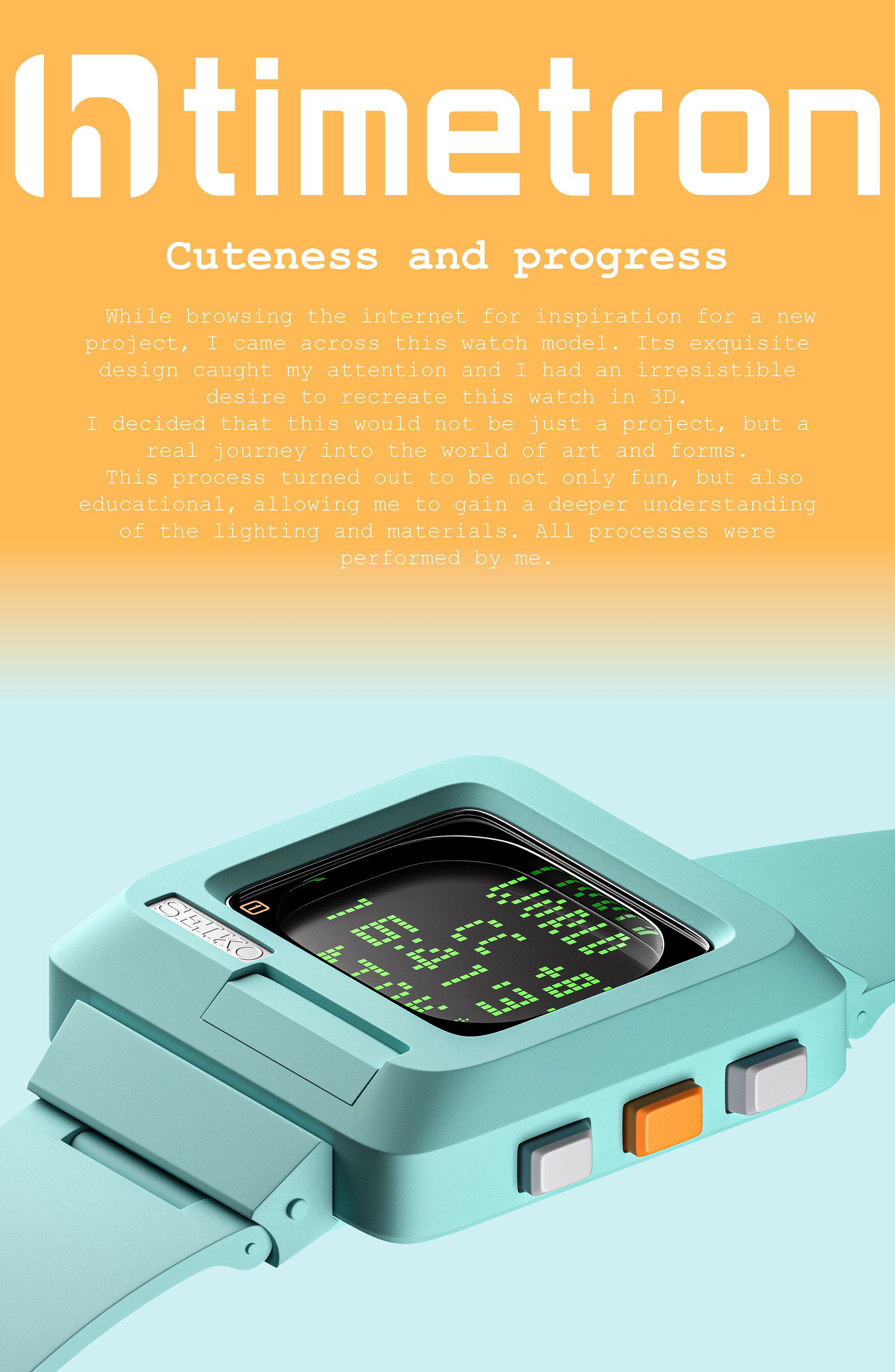 Seiko H-Timetron，Wrist watch，product design，