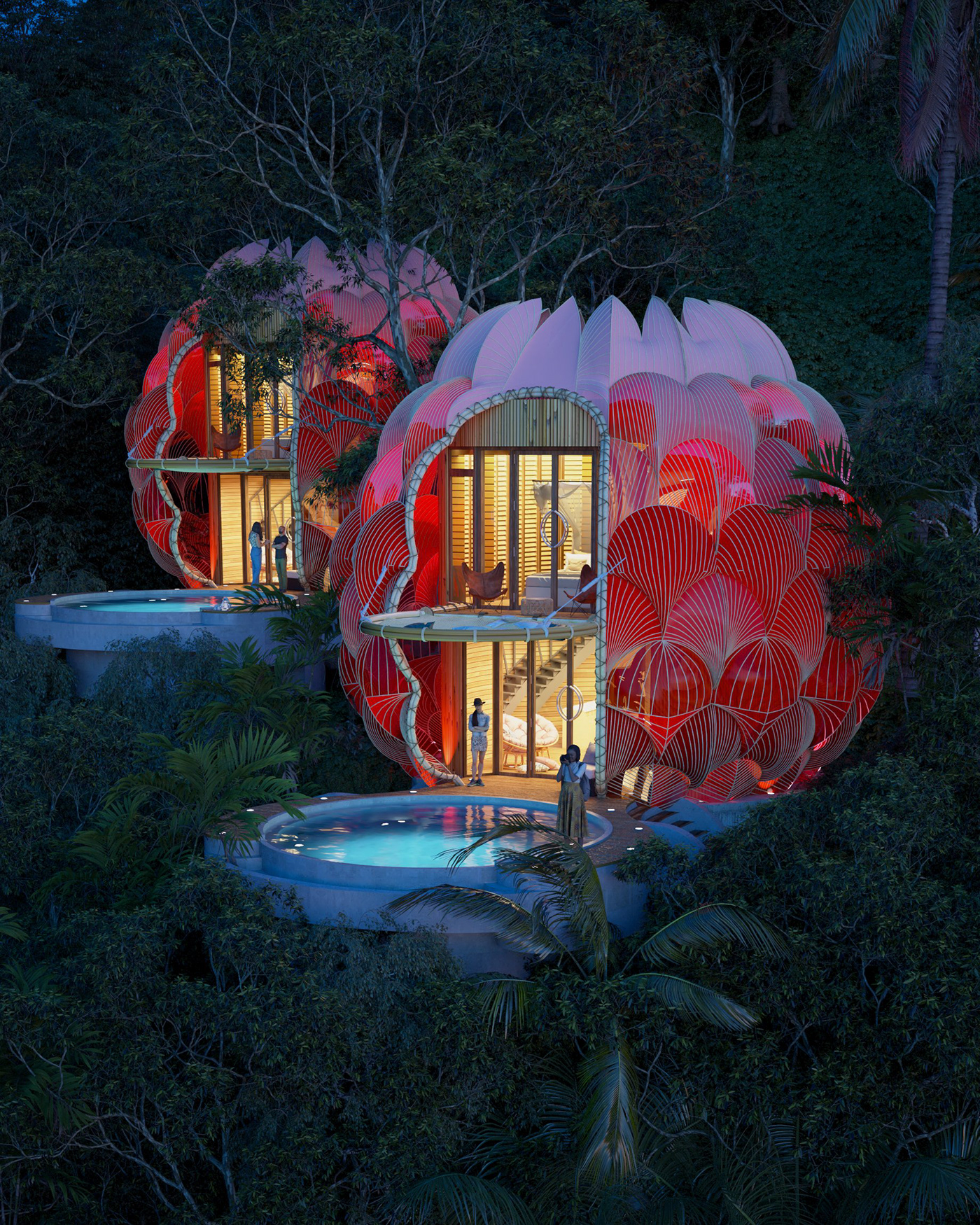 Raspberry，villa，red，unique，