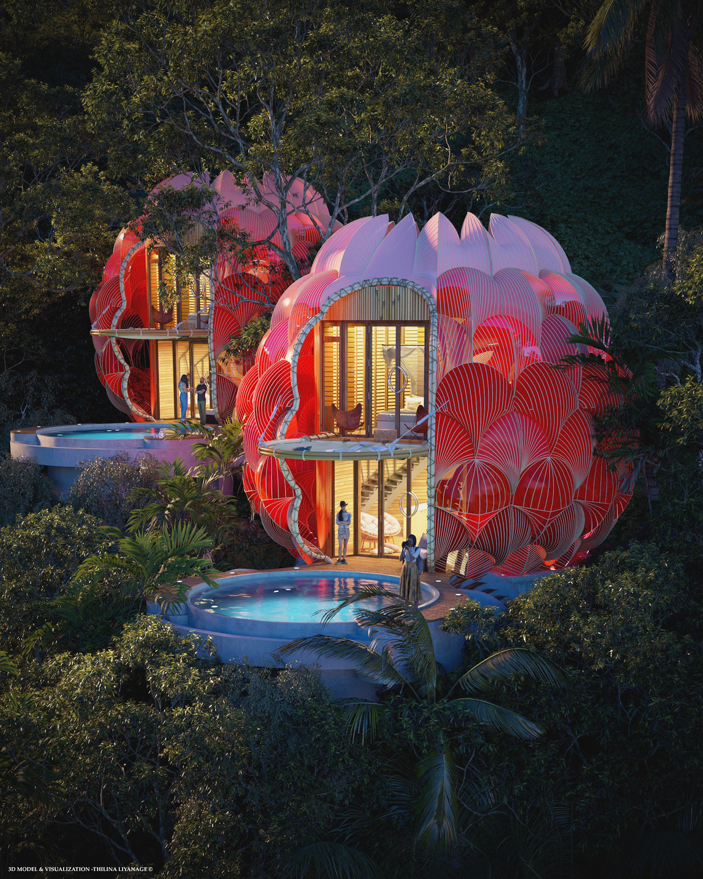 Raspberry，villa，red，unique，