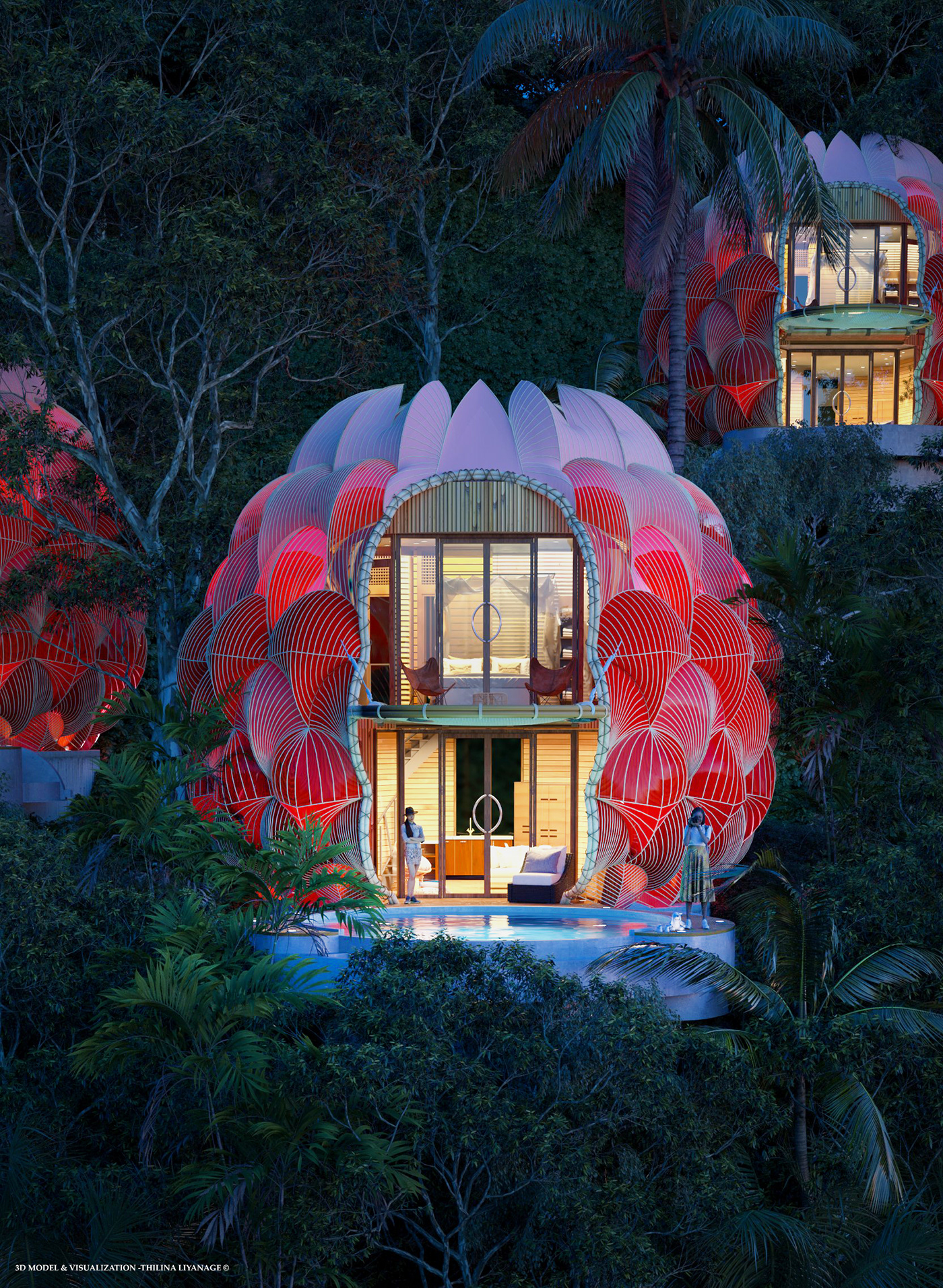 Raspberry，villa，red，unique，