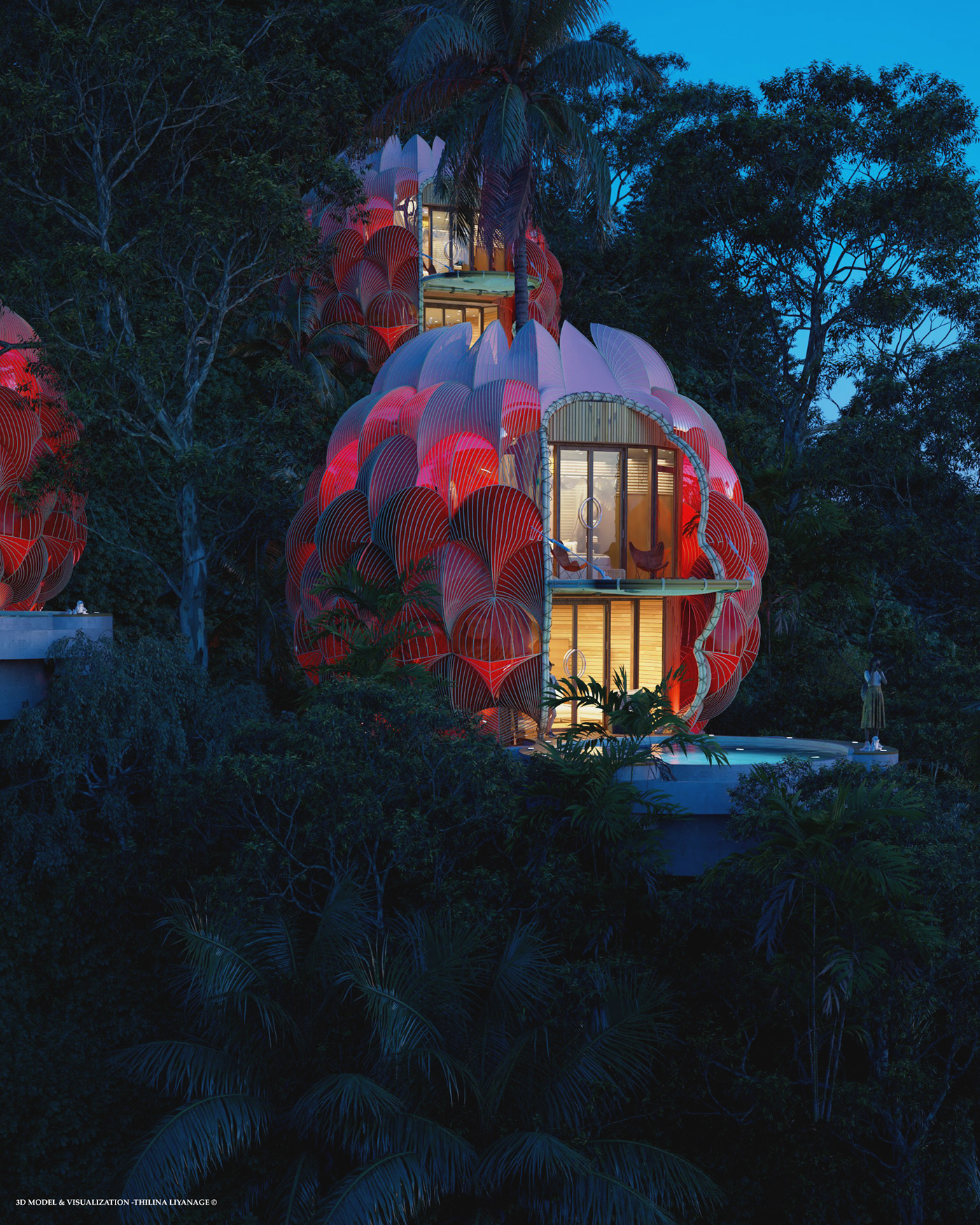 Raspberry，villa，red，unique，