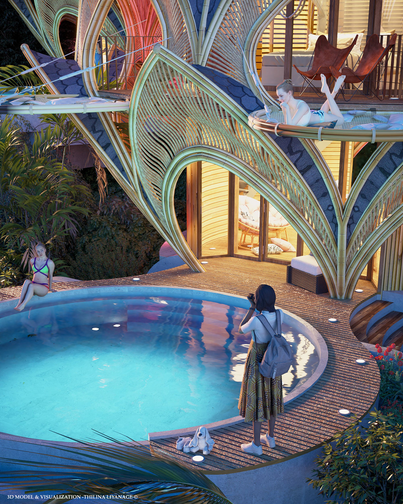 Bamboo，Single Room，villa，