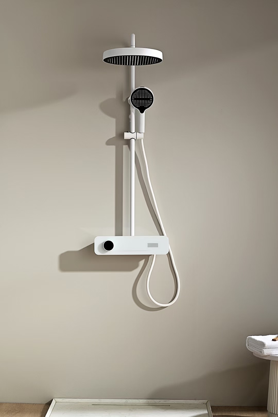 Minimalist，shower，water tap，Digital display，Atmosphere lamp，