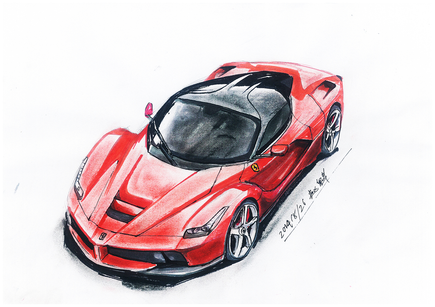 hand-painted, sports car, ferrari, lamborghini，