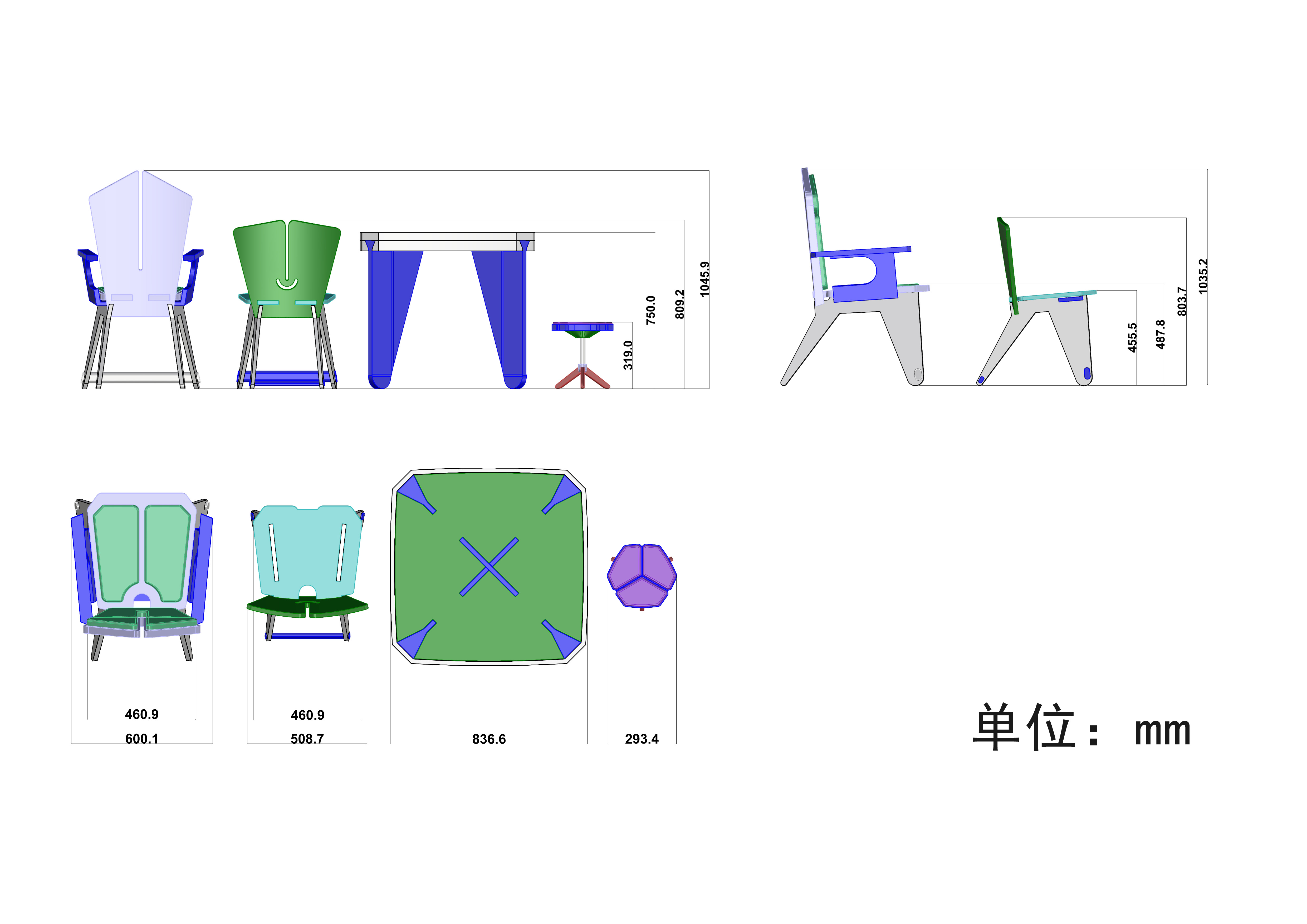 Tables and chairs，Wooden furniture，Wooden structure，