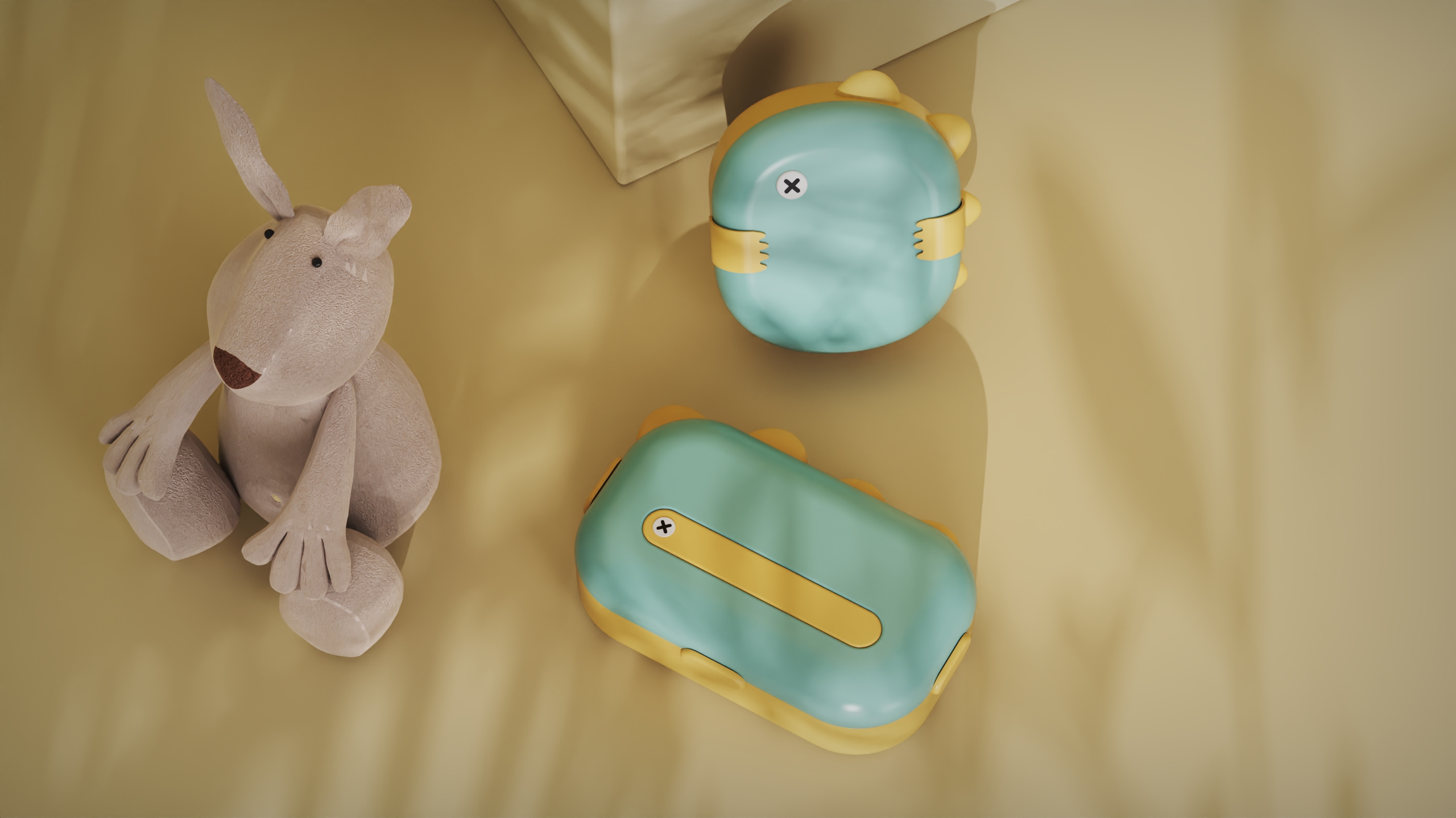 product design，Lunch box，Cartoon，dinosaur，Appearance design，