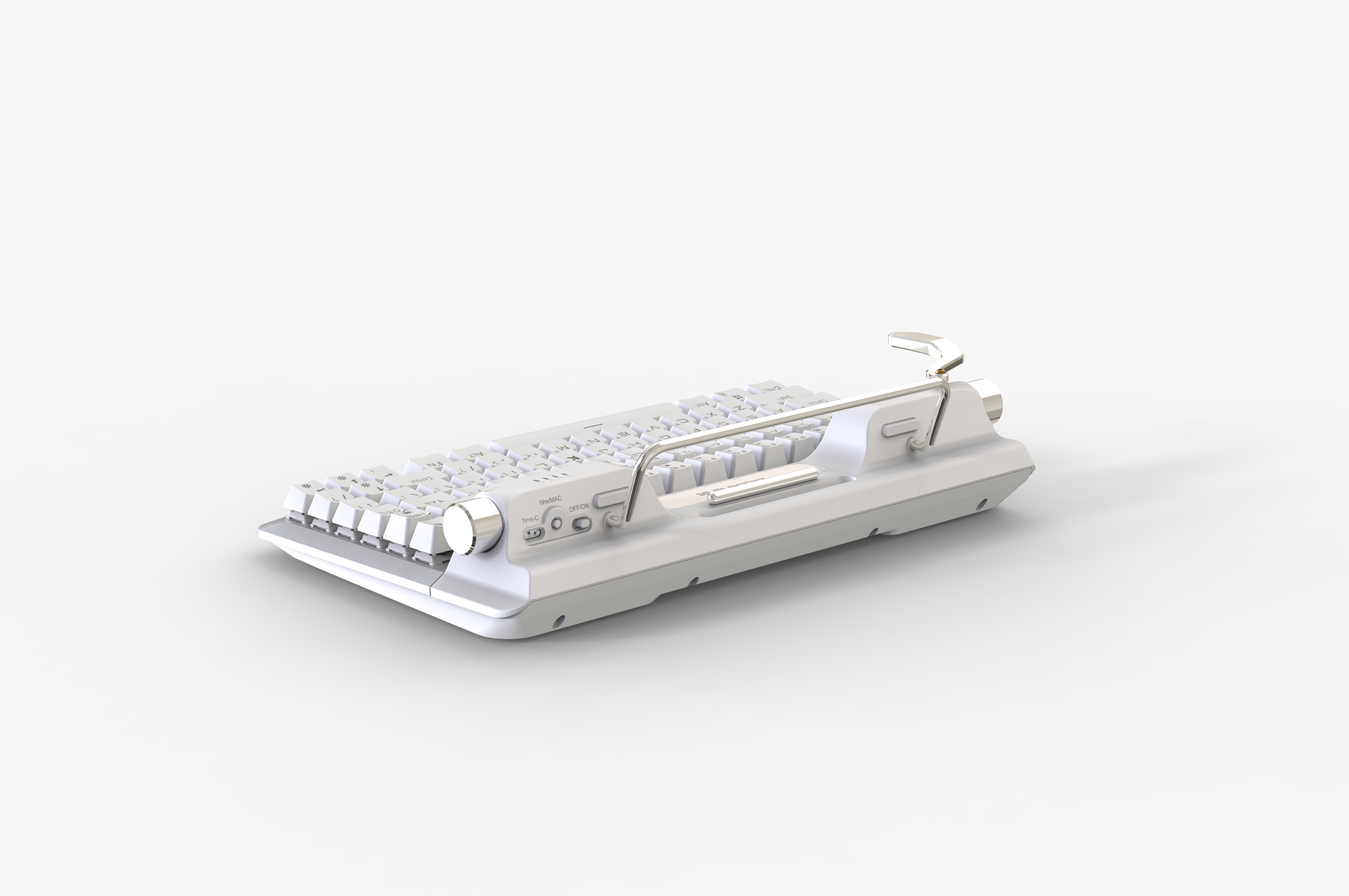 Typewriter keyboard with stand re-upgrade，High Low Key，Three-mode mobile equipment，