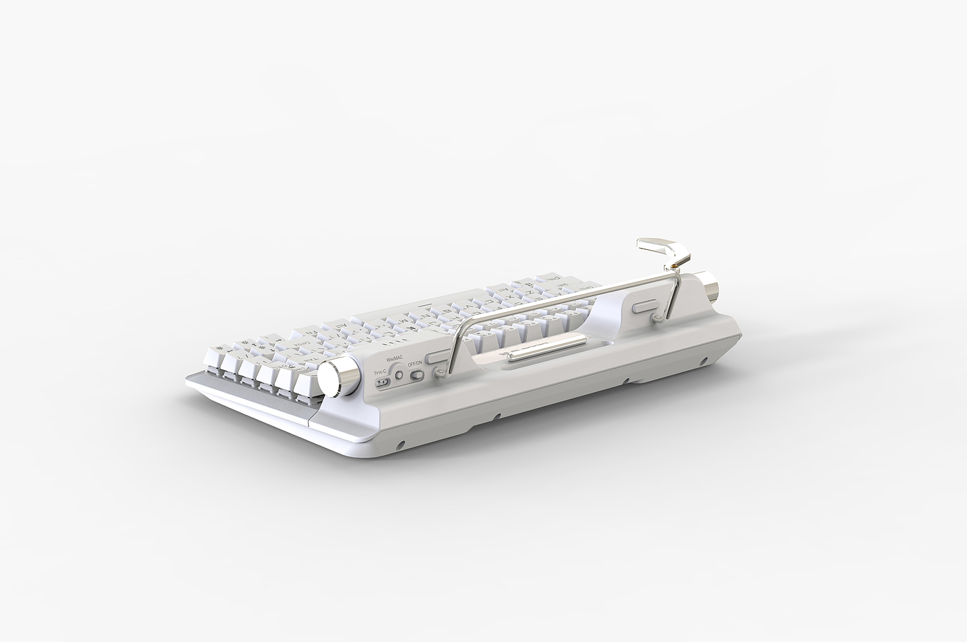 Typewriter keyboard with stand re-upgrade，High Low Key，Three-mode mobile equipment，