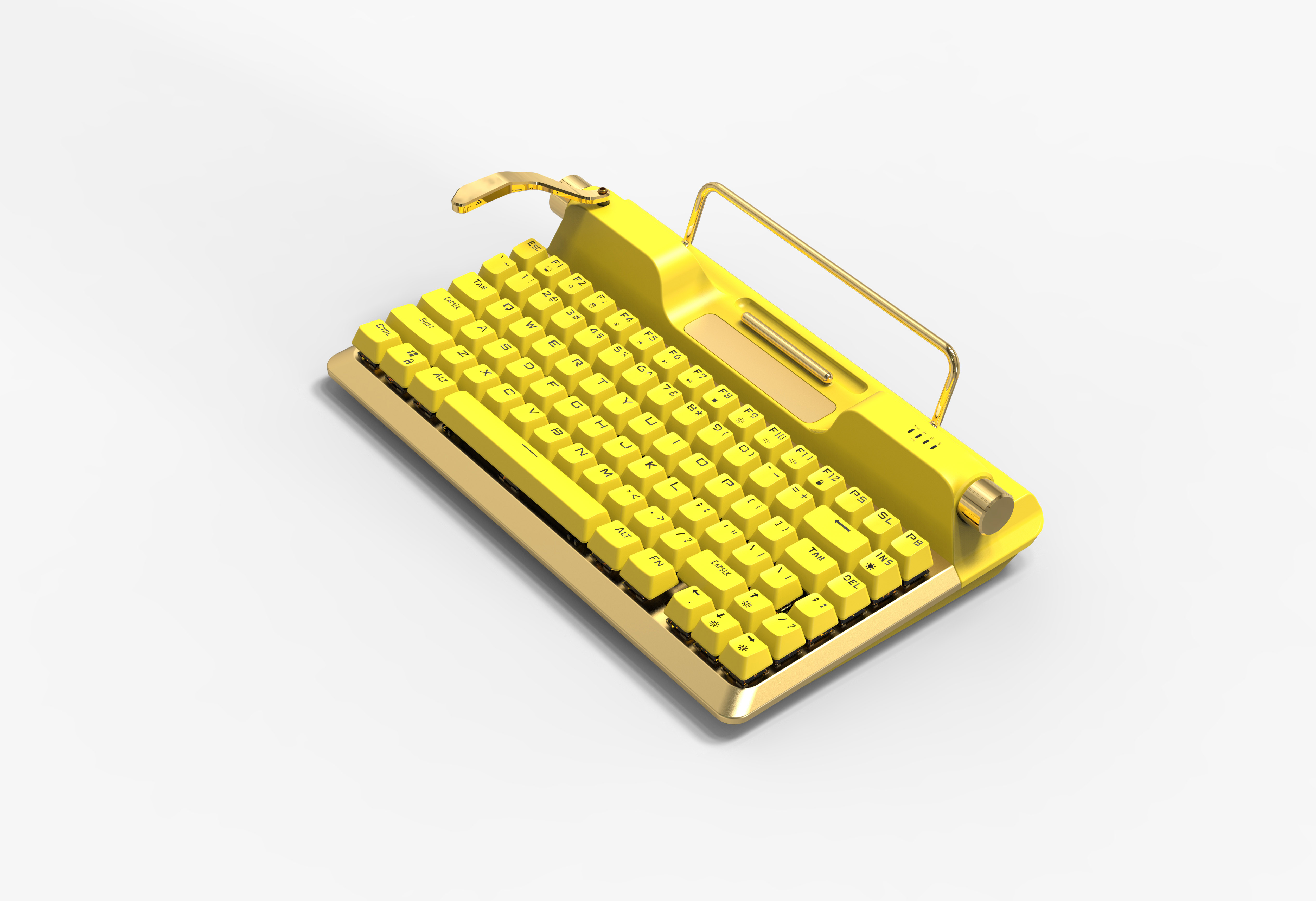 Typewriter keyboard with stand re-upgrade，High Low Key，Three-mode mobile equipment，