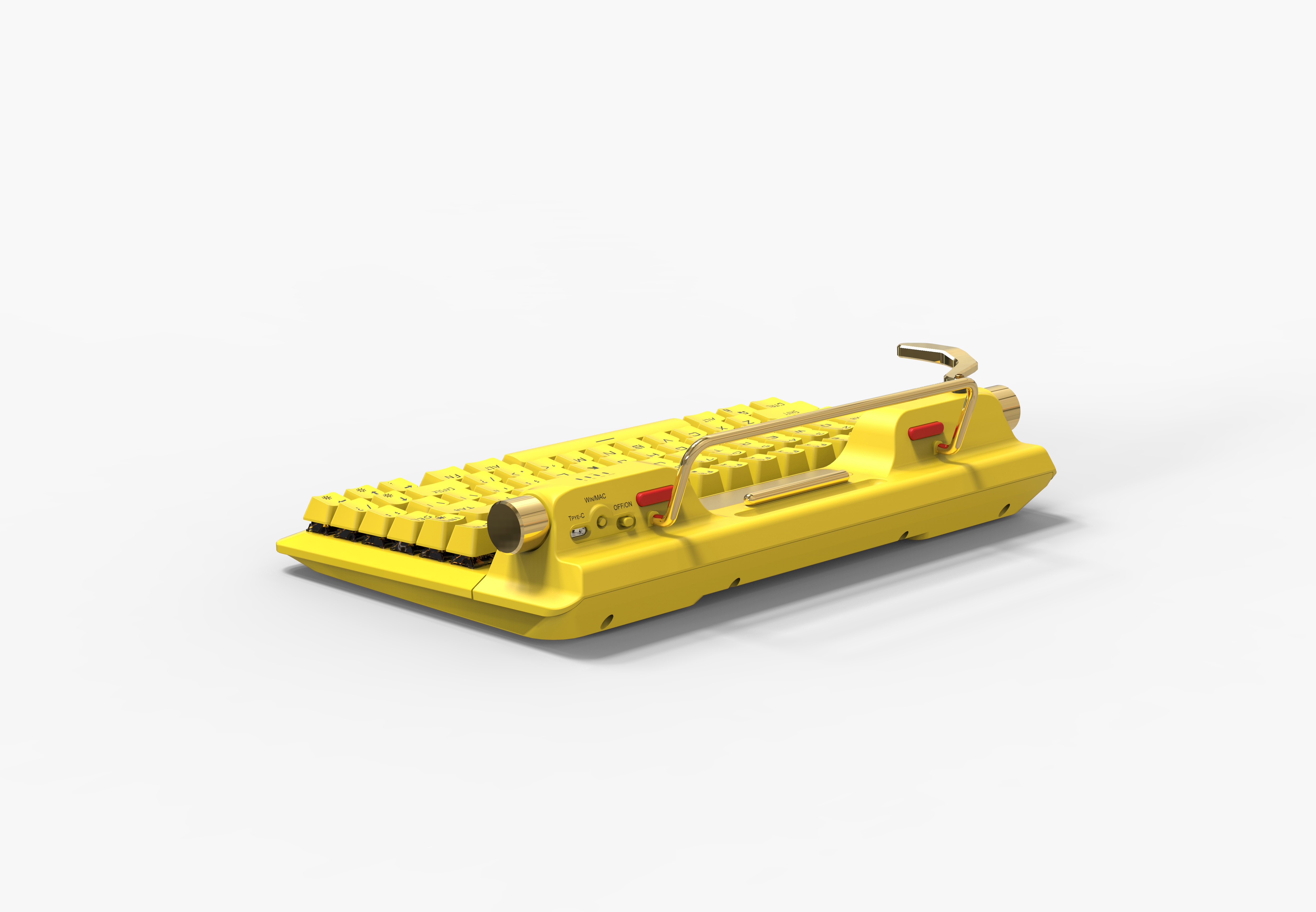 Typewriter keyboard with stand re-upgrade，High Low Key，Three-mode mobile equipment，