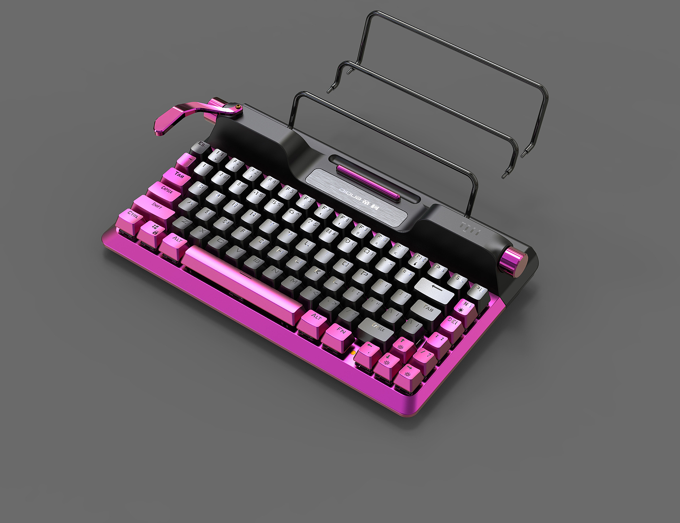 Typewriter keyboard with stand re-upgrade，High Low Key，Three-mode mobile equipment，