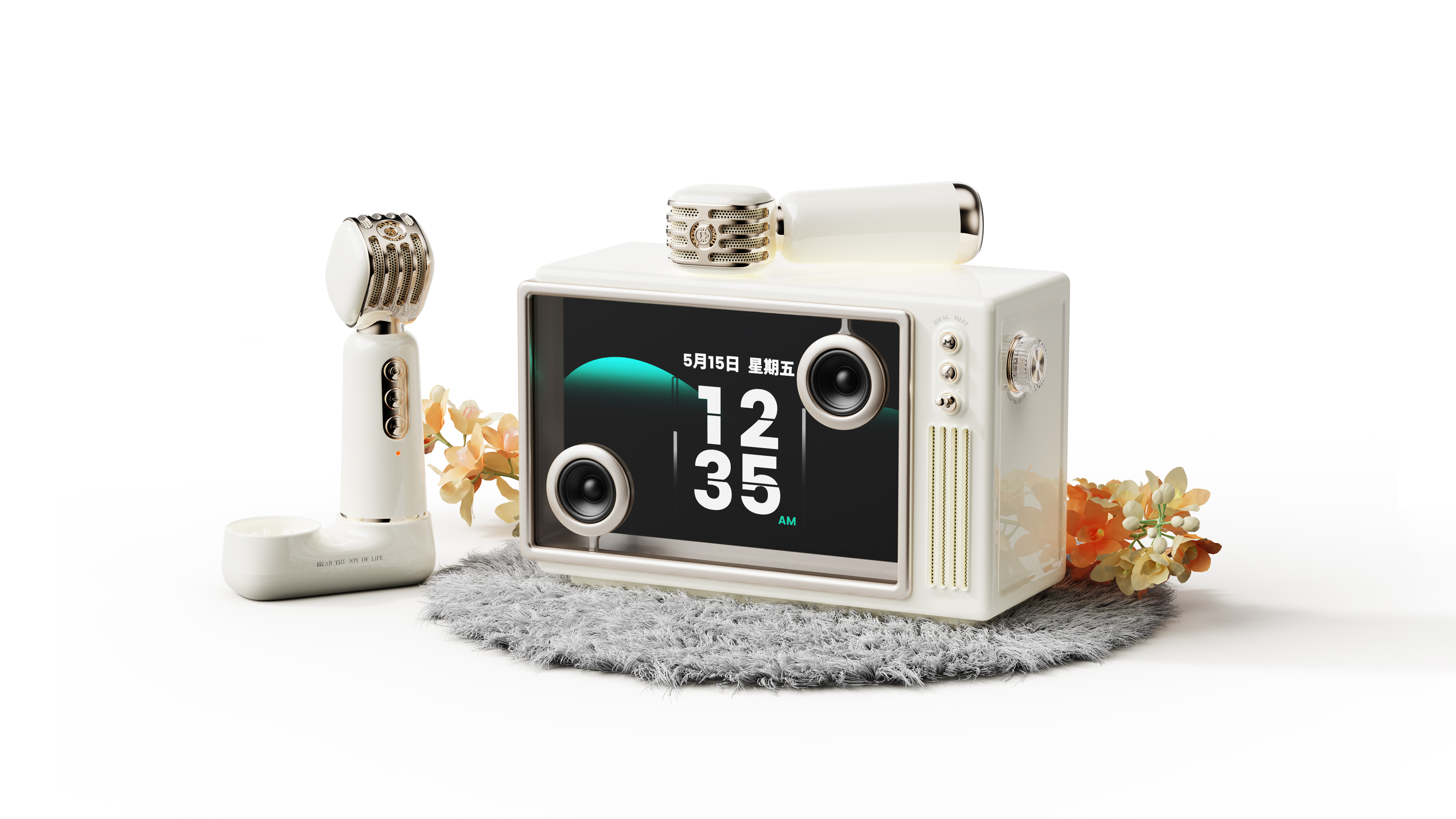 product design，industrial design，loudspeaker box，Lyrics sound，Microphone，Elvis stereo，