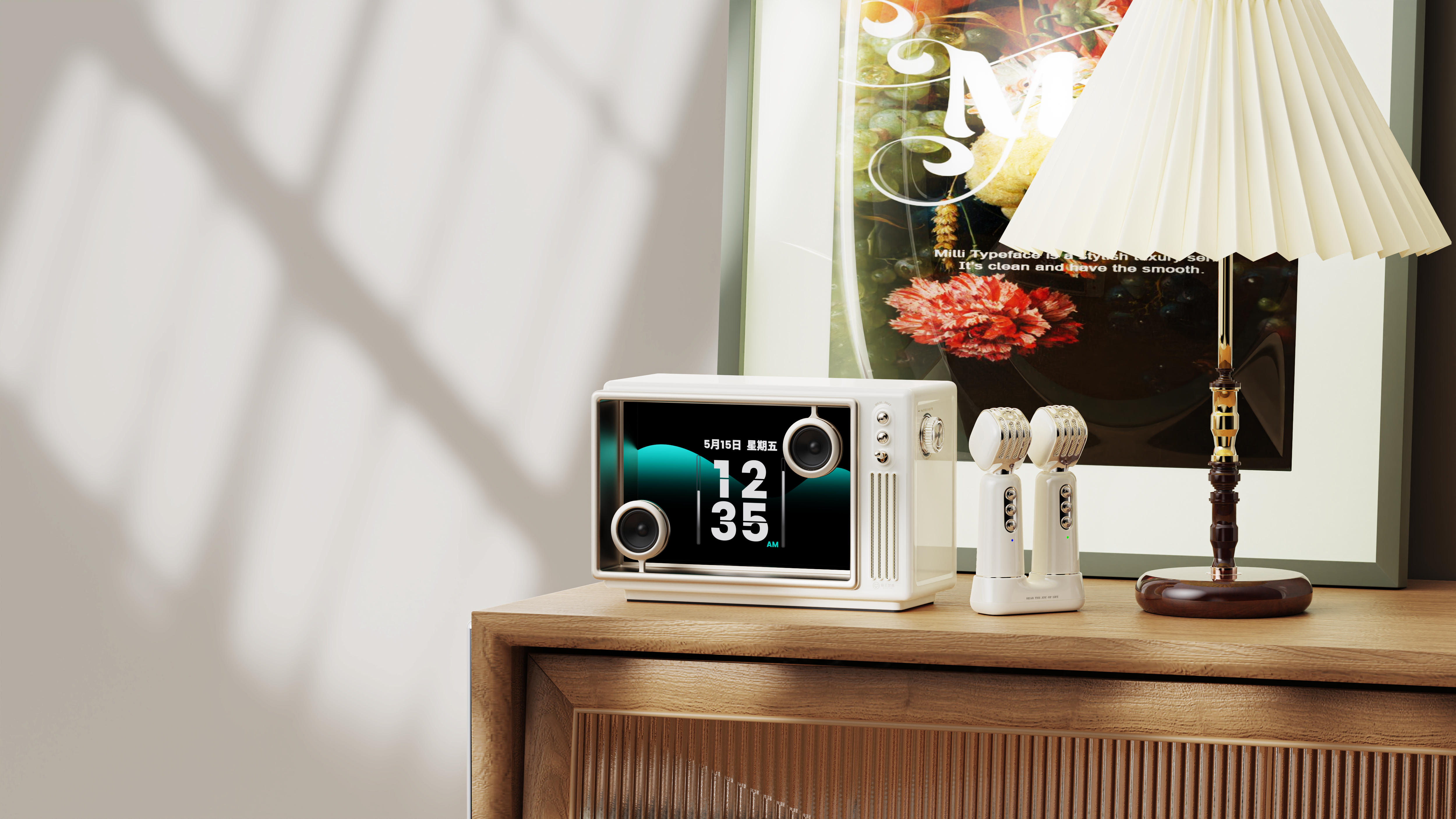 product design，industrial design，loudspeaker box，Lyrics sound，Microphone，Elvis stereo，