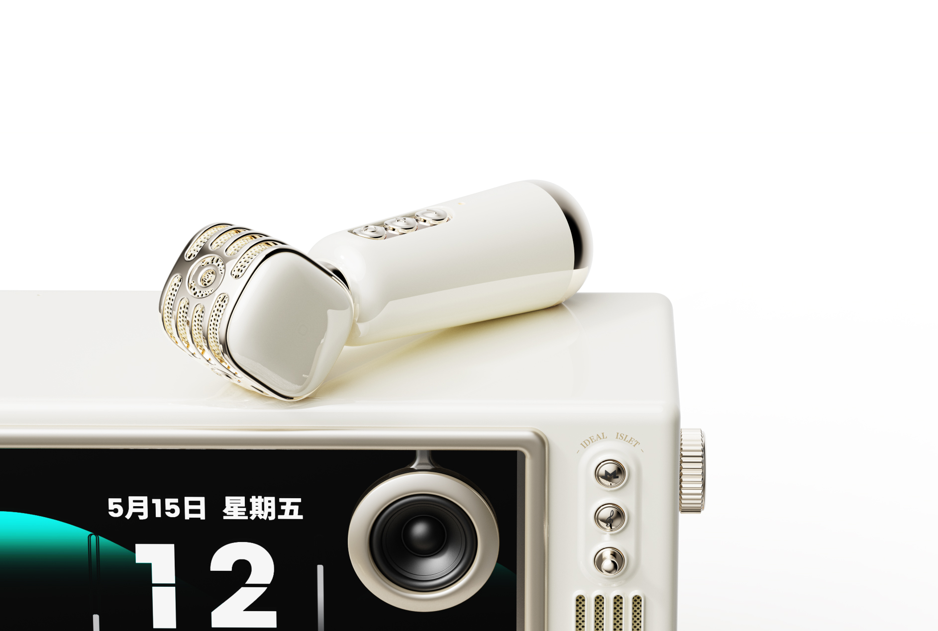 product design，industrial design，loudspeaker box，Lyrics sound，Microphone，Elvis stereo，