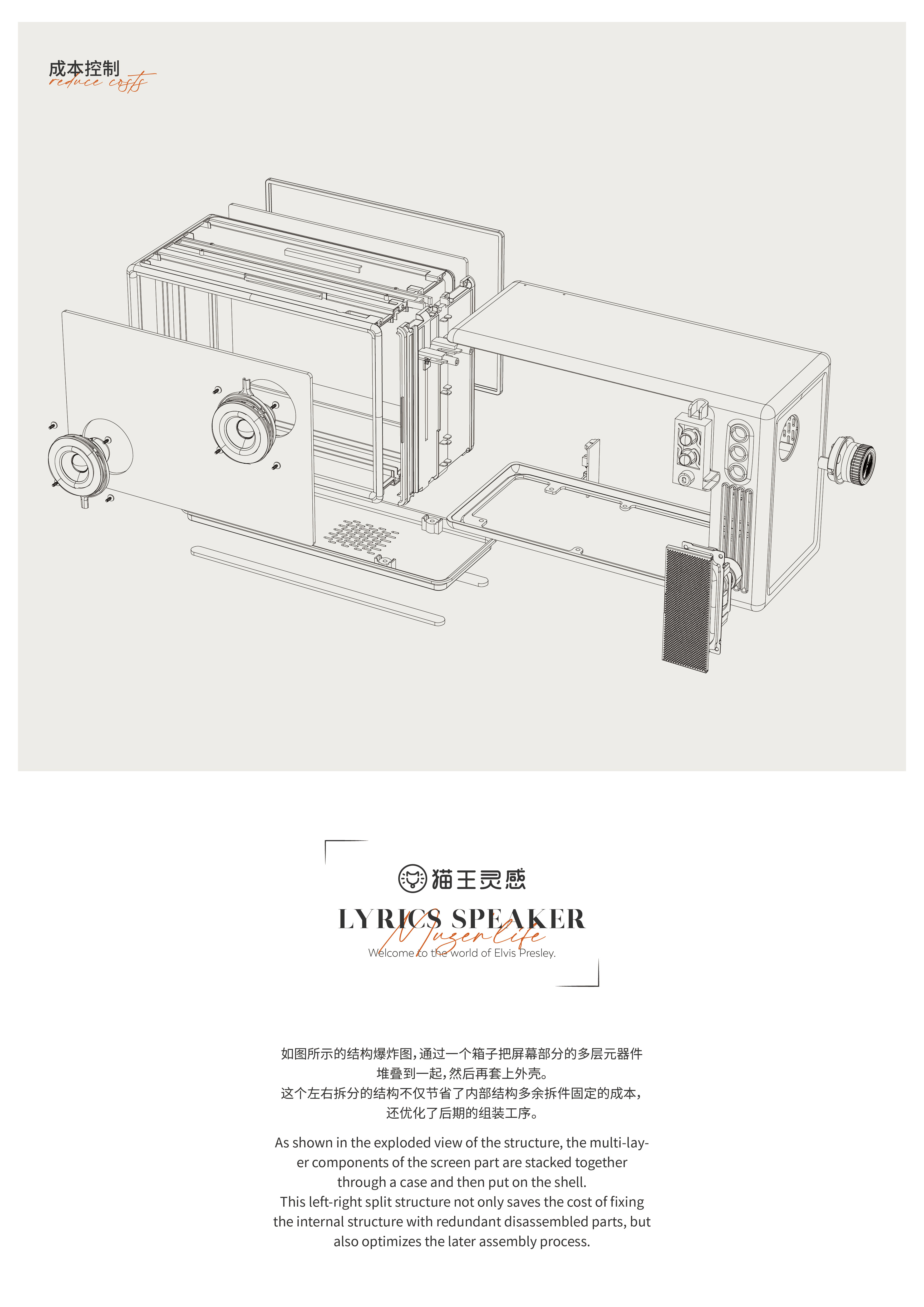product design，industrial design，loudspeaker box，Lyrics sound，Microphone，Elvis stereo，