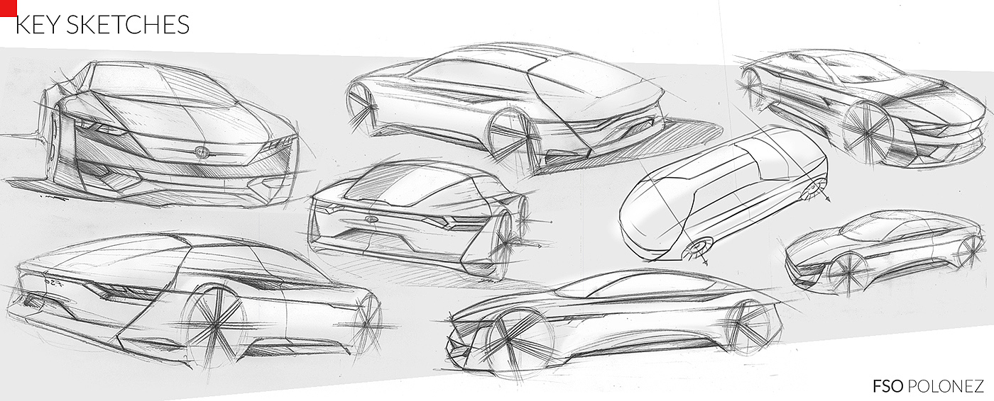 车，汽车，概念，手绘，草图，