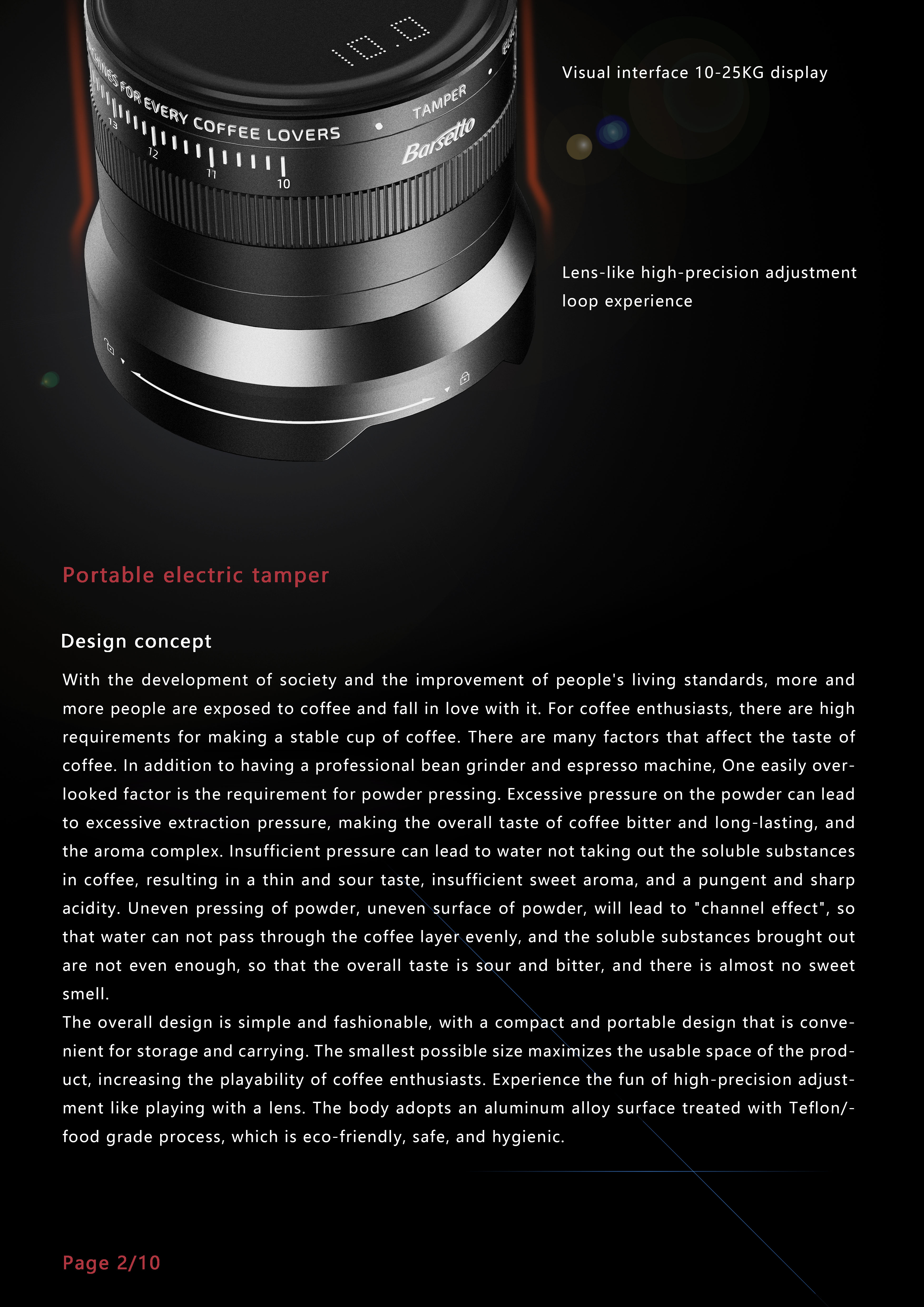 Yum diagram electric powder press，Intelligent control adjustable constant pressure，Wireless charging，Digital display 16-speed adjustable，industrial design，product design，Barsetto，Yum Chart，