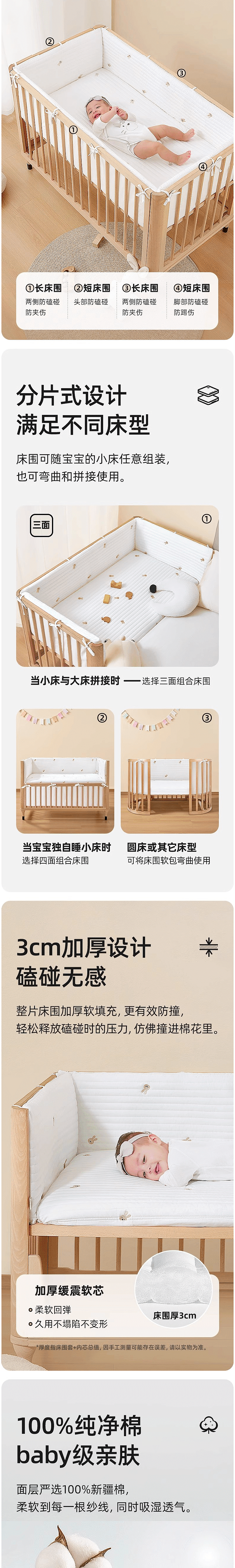Bed circumference，Processing customization of maternal and infant products，Wooden bed，