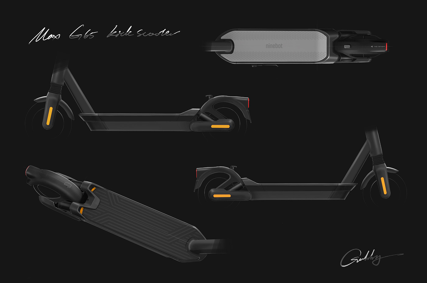 Scooter，Hand drawn，sketch，a design chart，Scooter Number Nine，sketch，ipad，procreater，