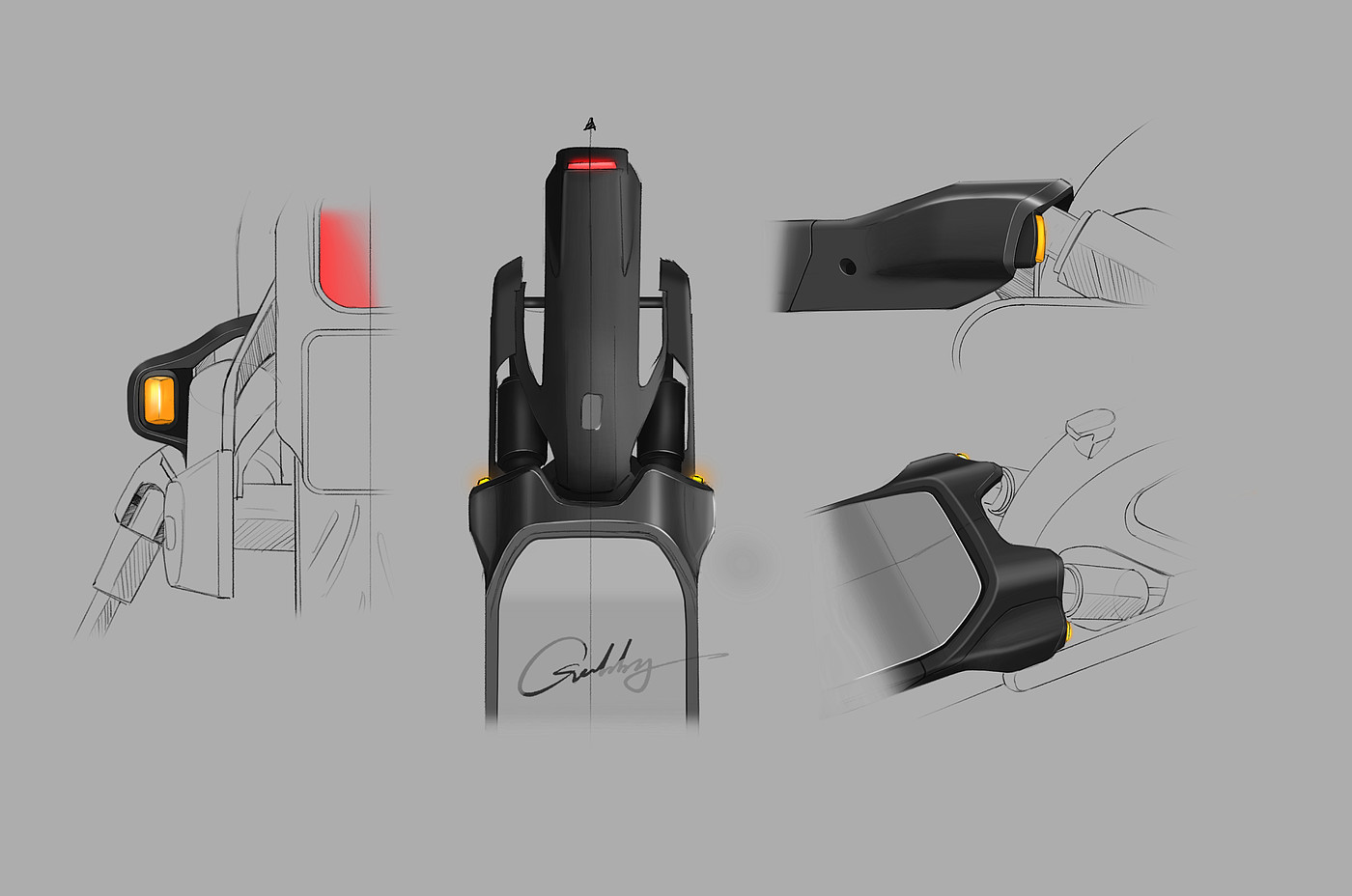 Scooter，Hand drawn，sketch，a design chart，Scooter Number Nine，sketch，ipad，procreater，