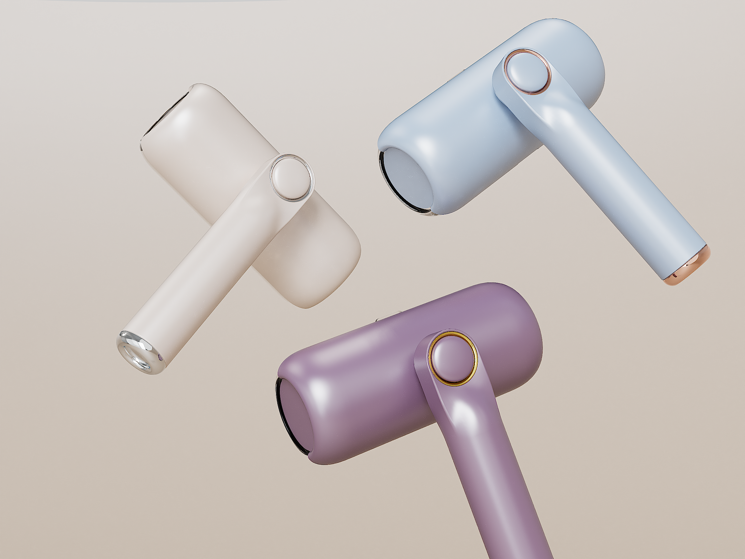 Hair sticking device，fold，Leifen，industrial design，