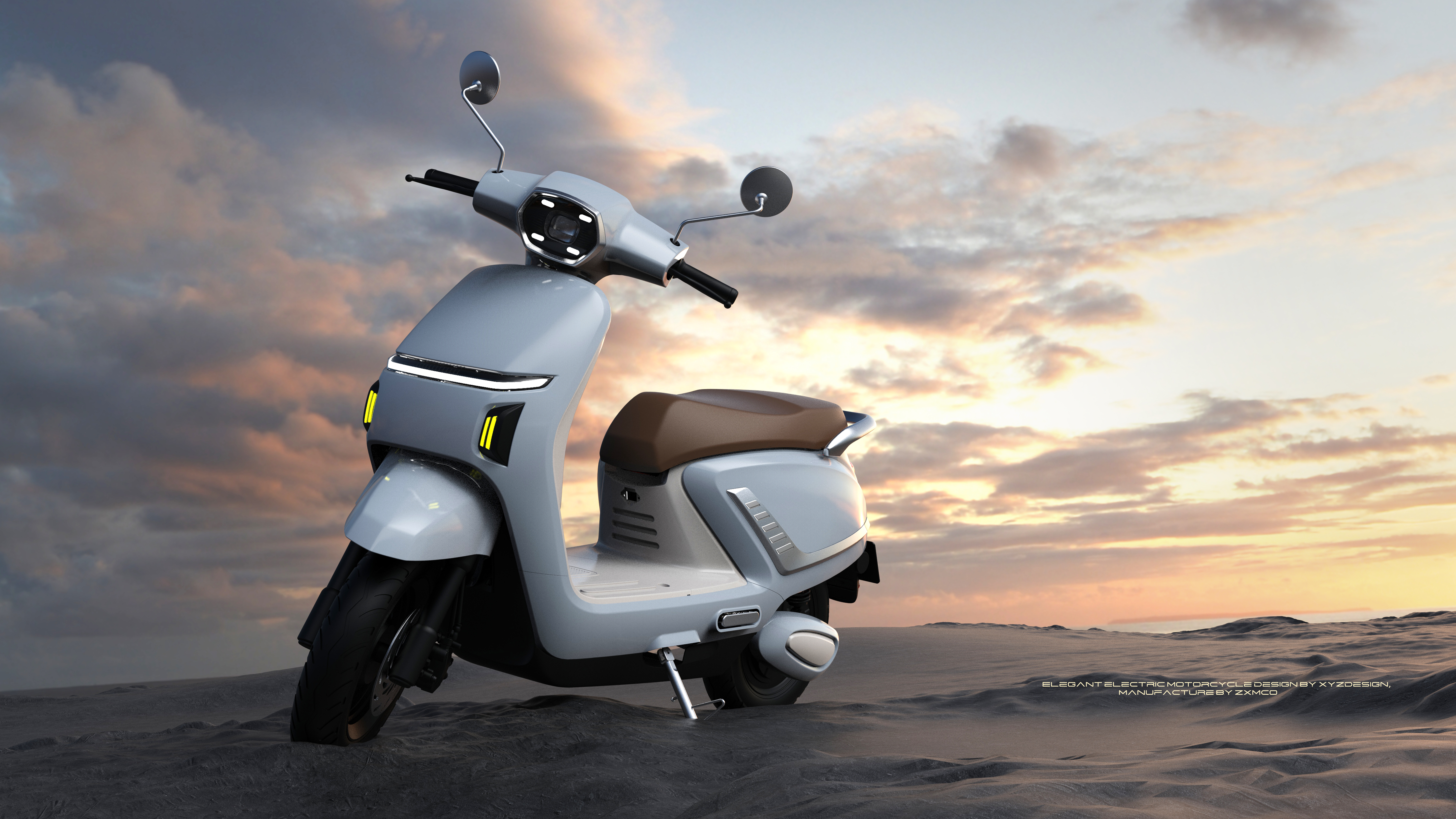Retro electric motorcycle, transportation，