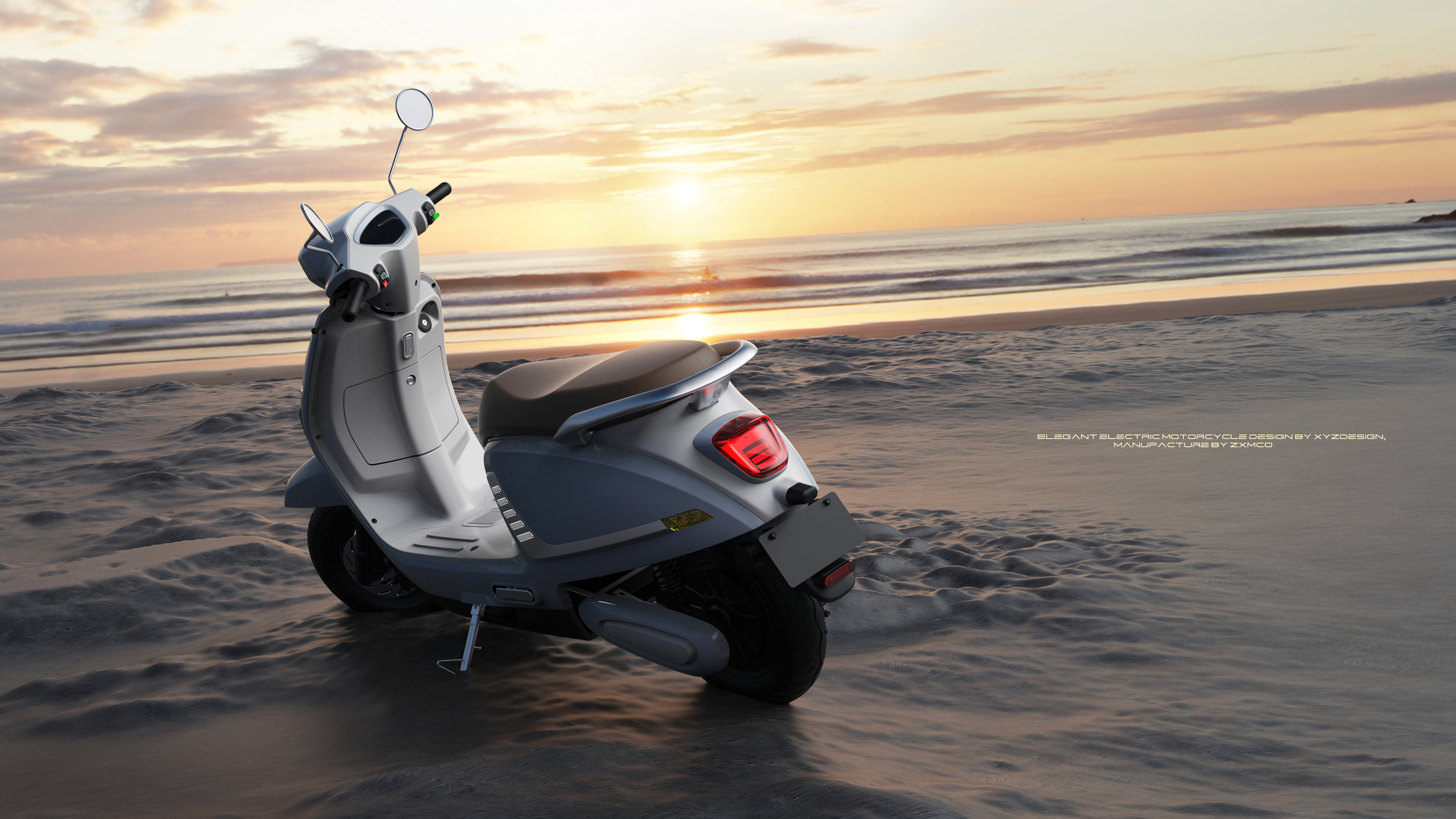 Retro electric motorcycle, transportation，