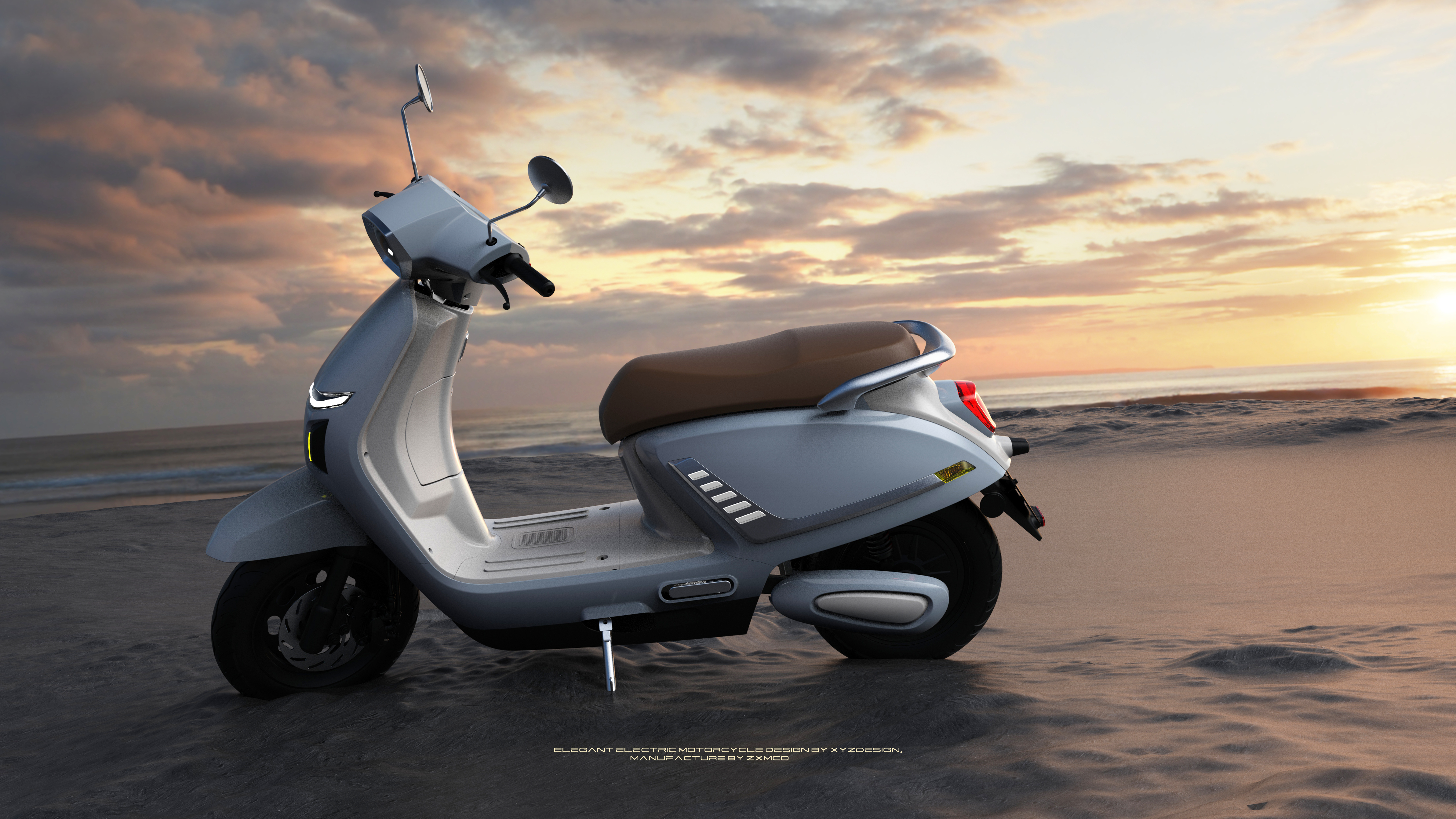 Retro electric motorcycle, transportation，