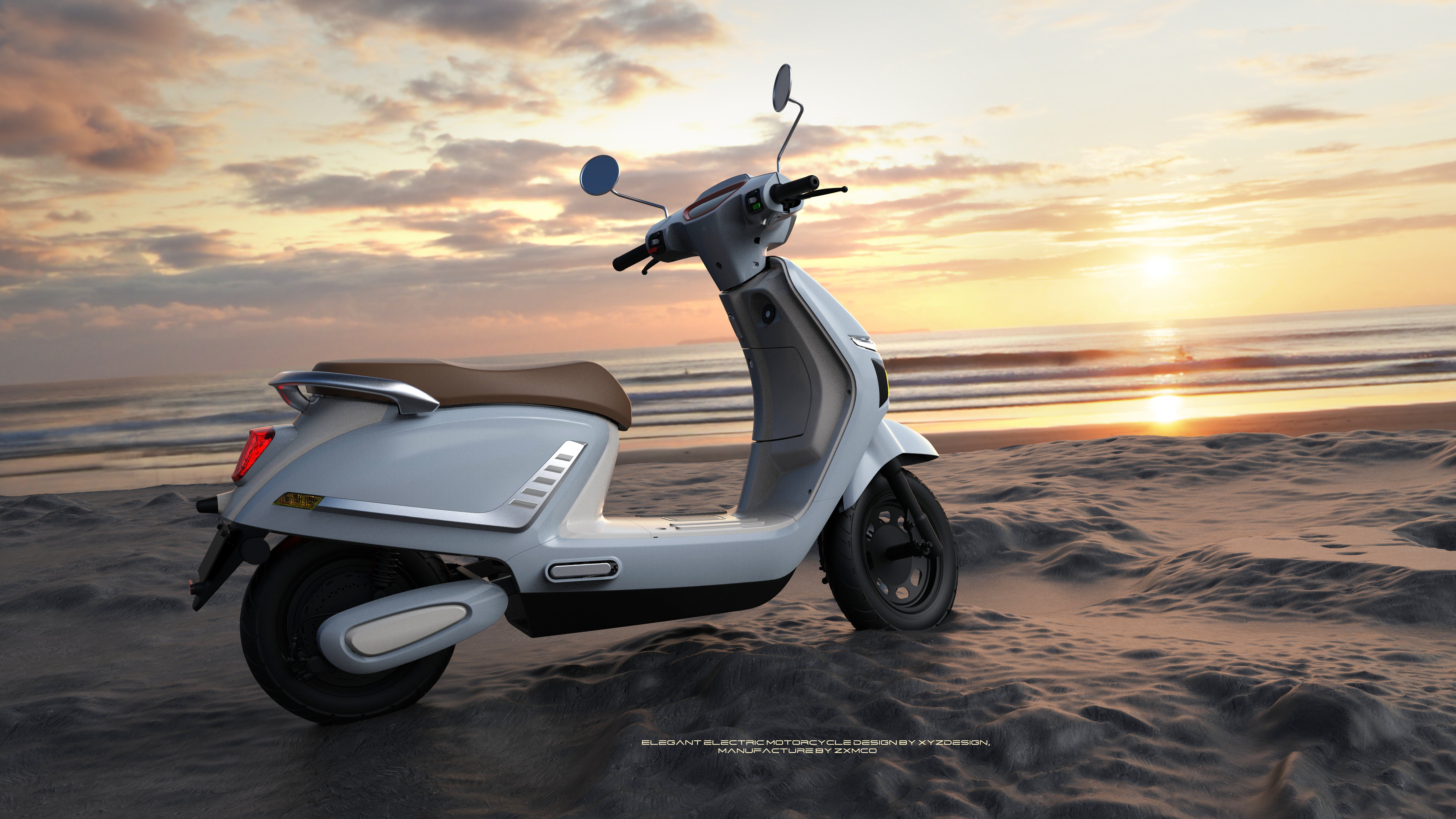 Retro electric motorcycle, transportation，